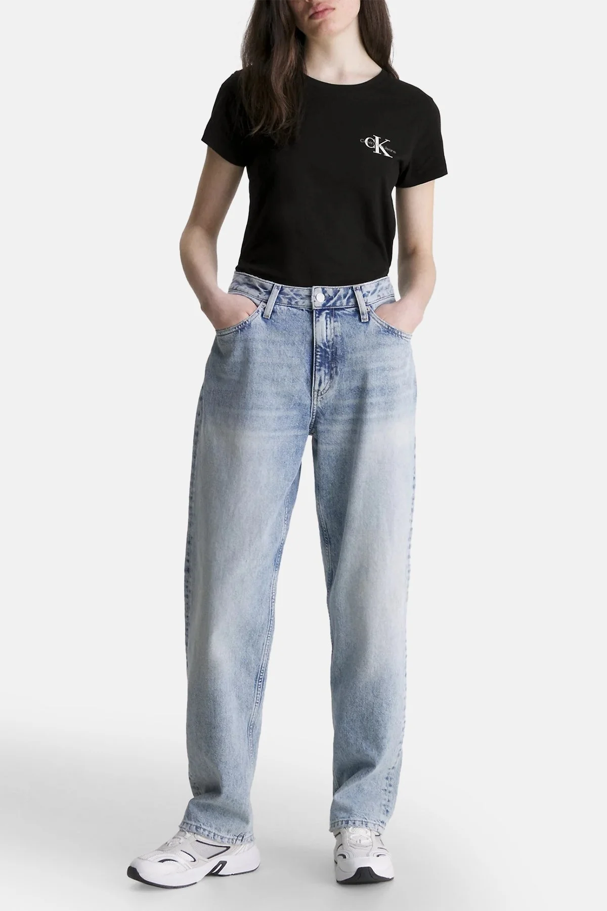 Calvin Klein 2 Pack Pamuklu Slim Fit J20J219734BEH Bayan T Shirt J20J219734 BEH SİYAH - 3