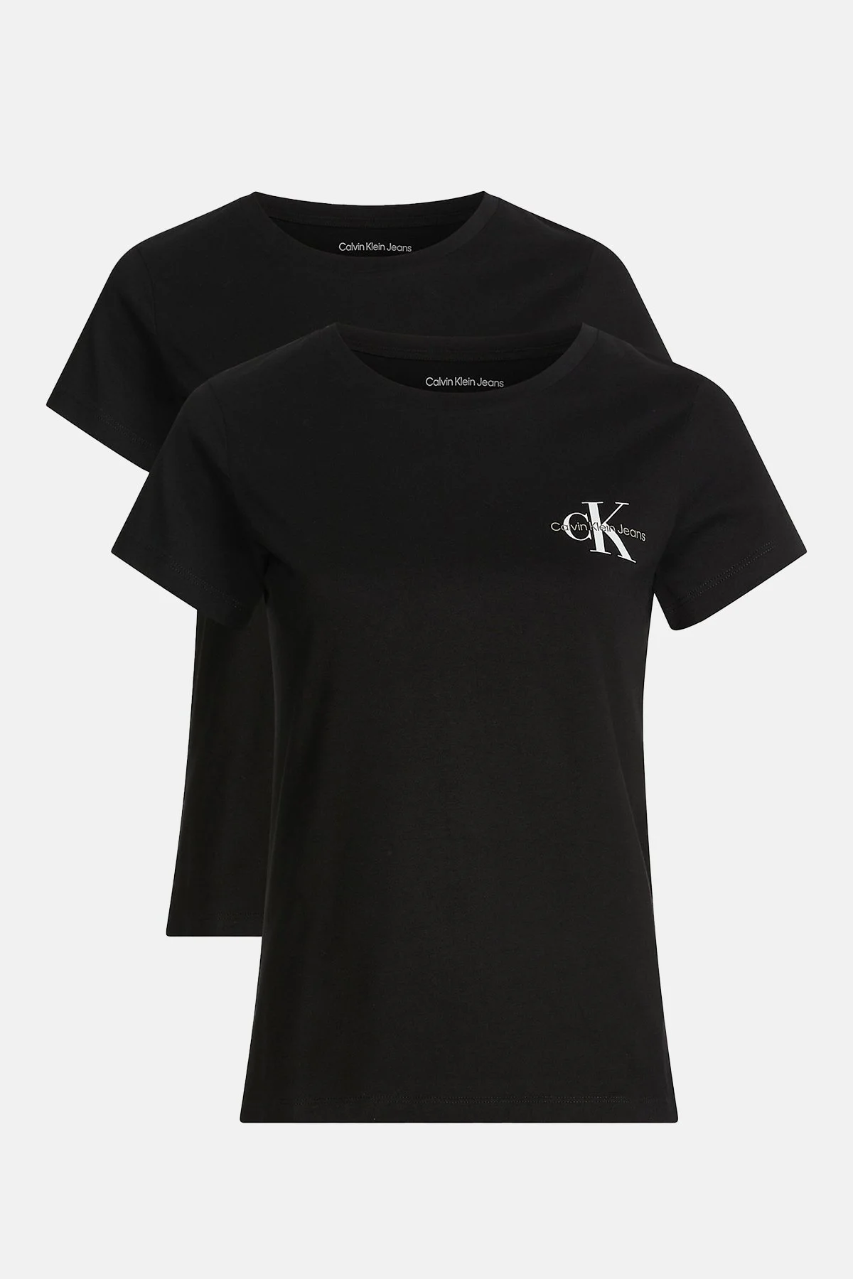 Calvin Klein 2 Pack Pamuklu Slim Fit J20J219734BEH Bayan T Shirt J20J219734 BEH SİYAH - 6