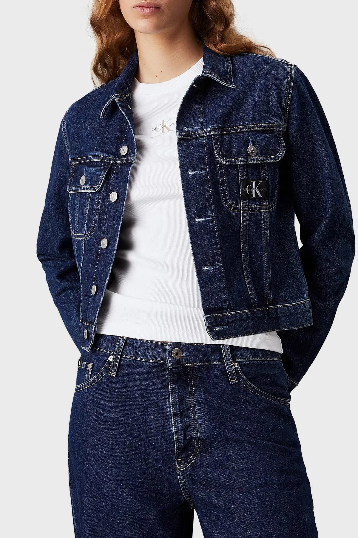 Calvin Klein 90s Pamuklu Regular Fit J20J2236701A4 Bayan Kot Ceket J20J223670 1A4 MAVİ - 1