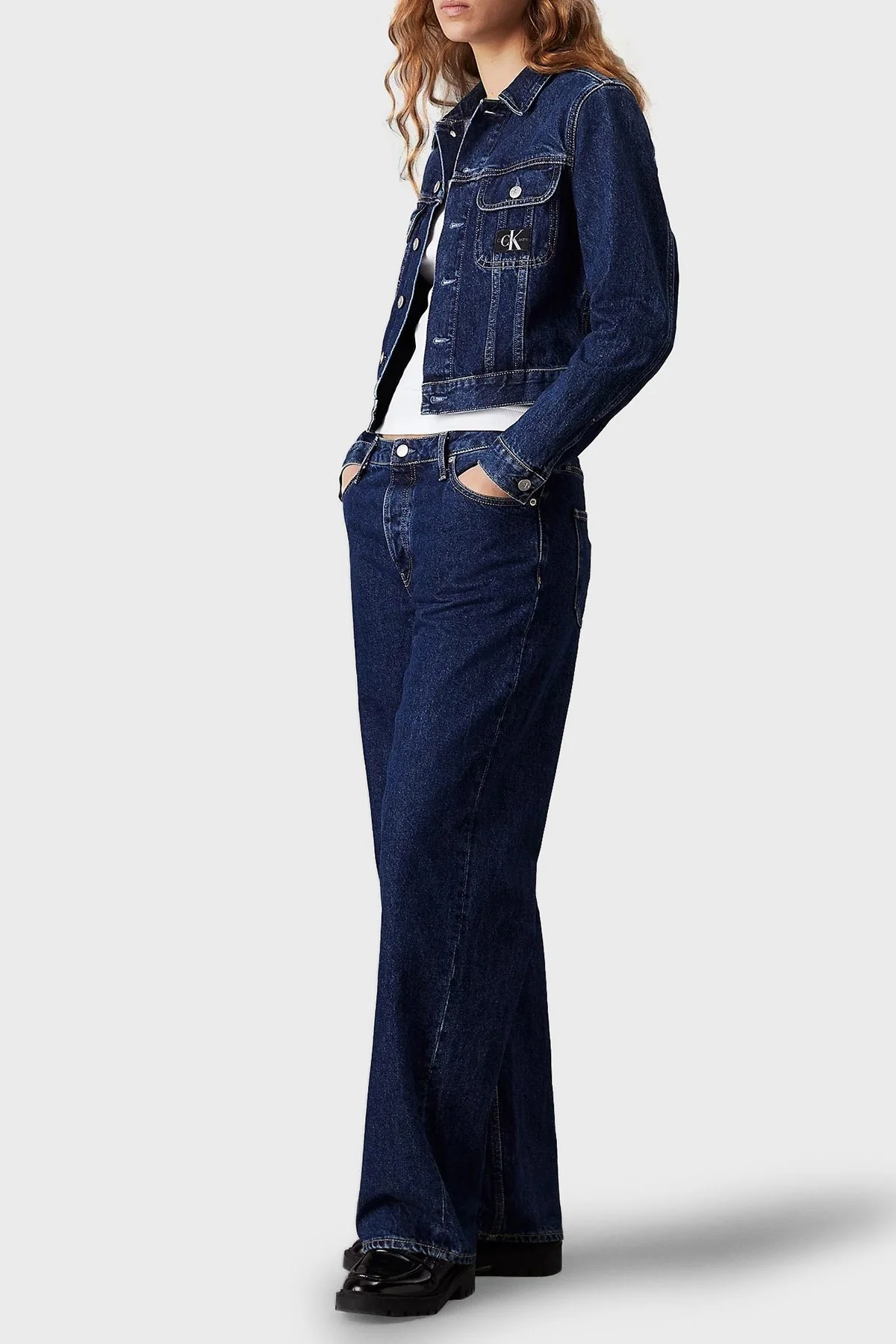 Calvin Klein 90s Pamuklu Regular Fit J20J2236701A4 Bayan Kot Ceket J20J223670 1A4 MAVİ - 3