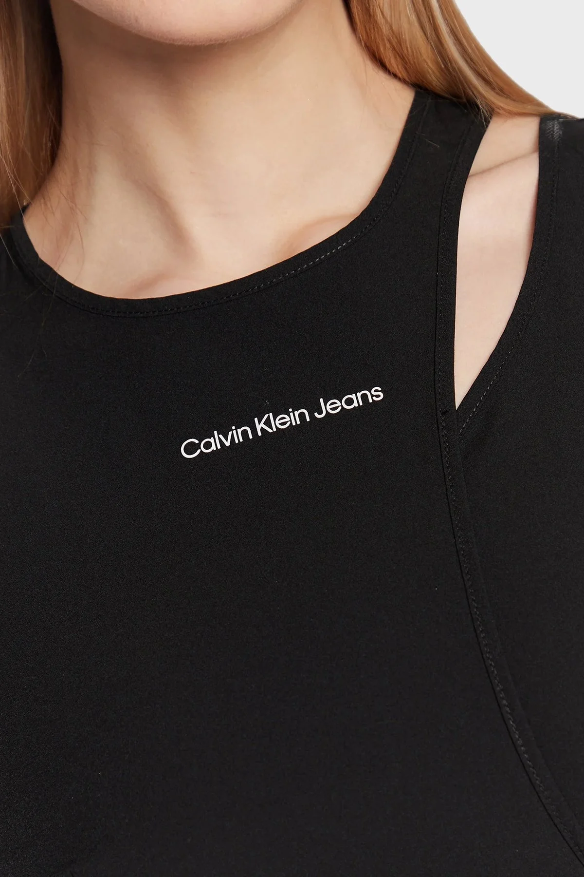 Calvin Klein Asimetrik Kesimli Bodycon Streç J20J220760BEH Bayan Elbise J20J220760 BEH SİYAH - 4