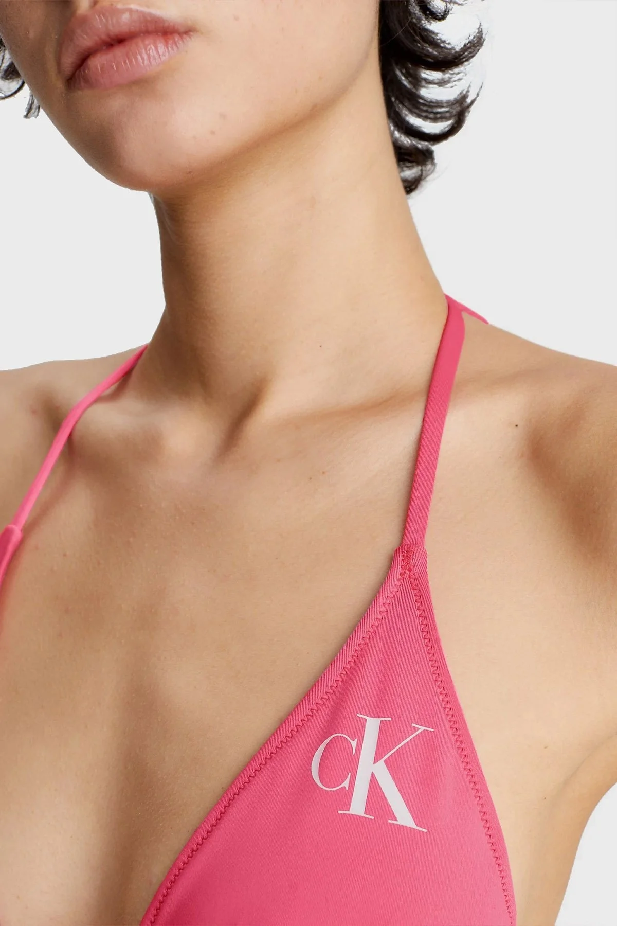 Calvin Klein Bağlamalı Dolgulu Üçgen KW0KW01970XI1 Bayan Bikini Üstü KW0KW01970 XI1 PEMBE - 3