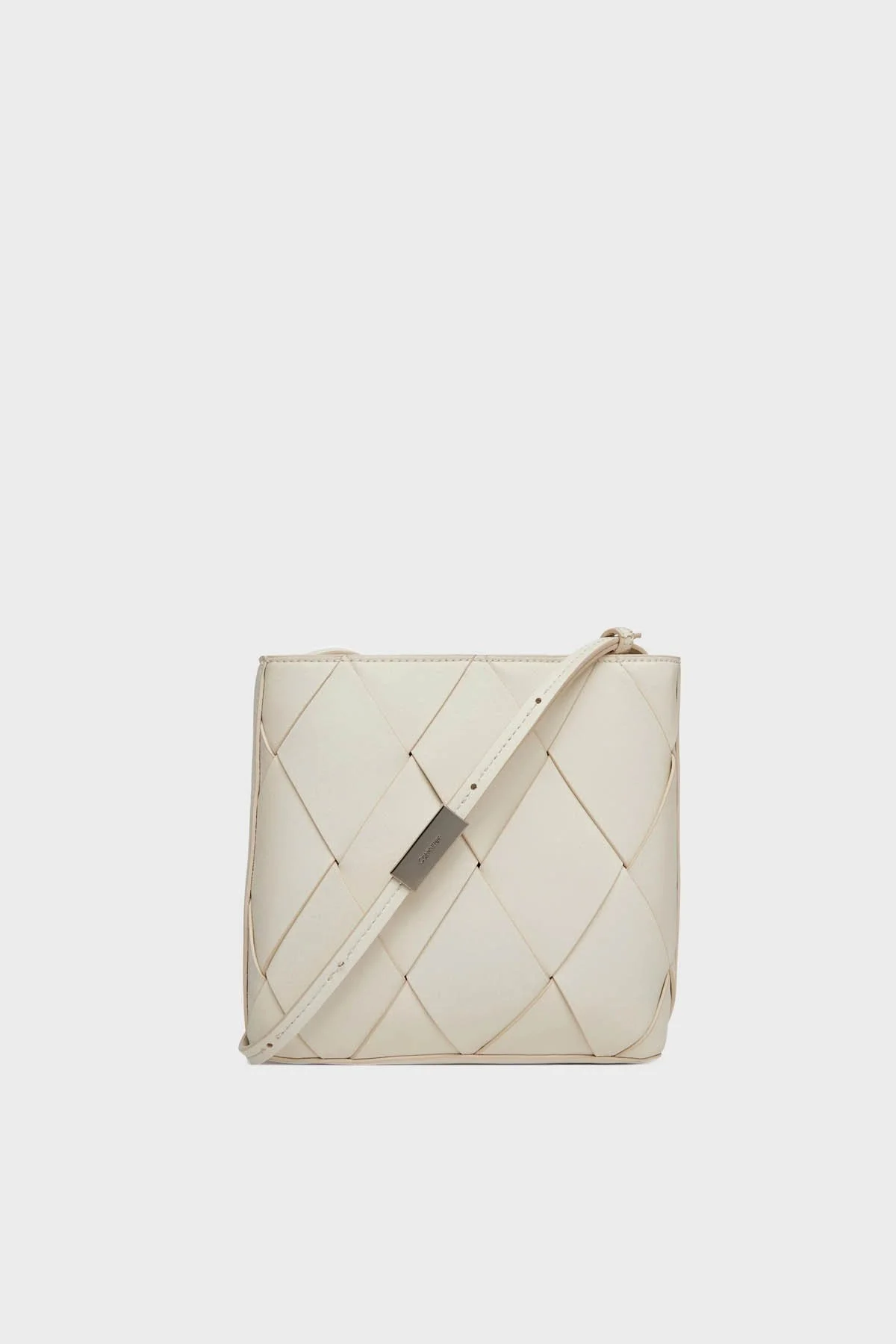 Calvin Klein Baklava Desenli Ayarlanabilir Askılı K60K61299167U Bayan Çanta K60K612991 67U BEYAZ - 7