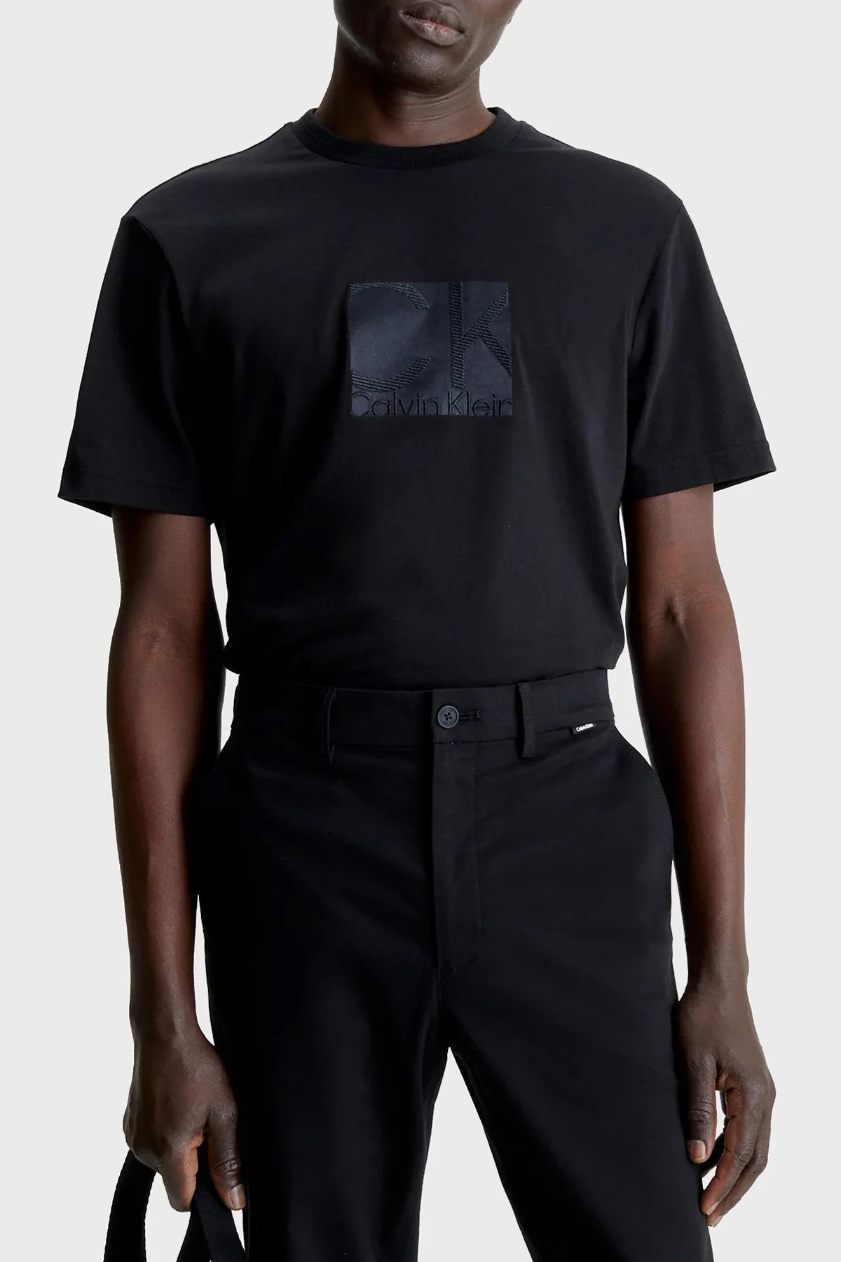 Calvin Klein Baskılı Bisiklet Yaka % 100 Pamuk Regular Fit K10K111125BEH Erkek T Shirt K10K111125 BEH SİYAH - 1