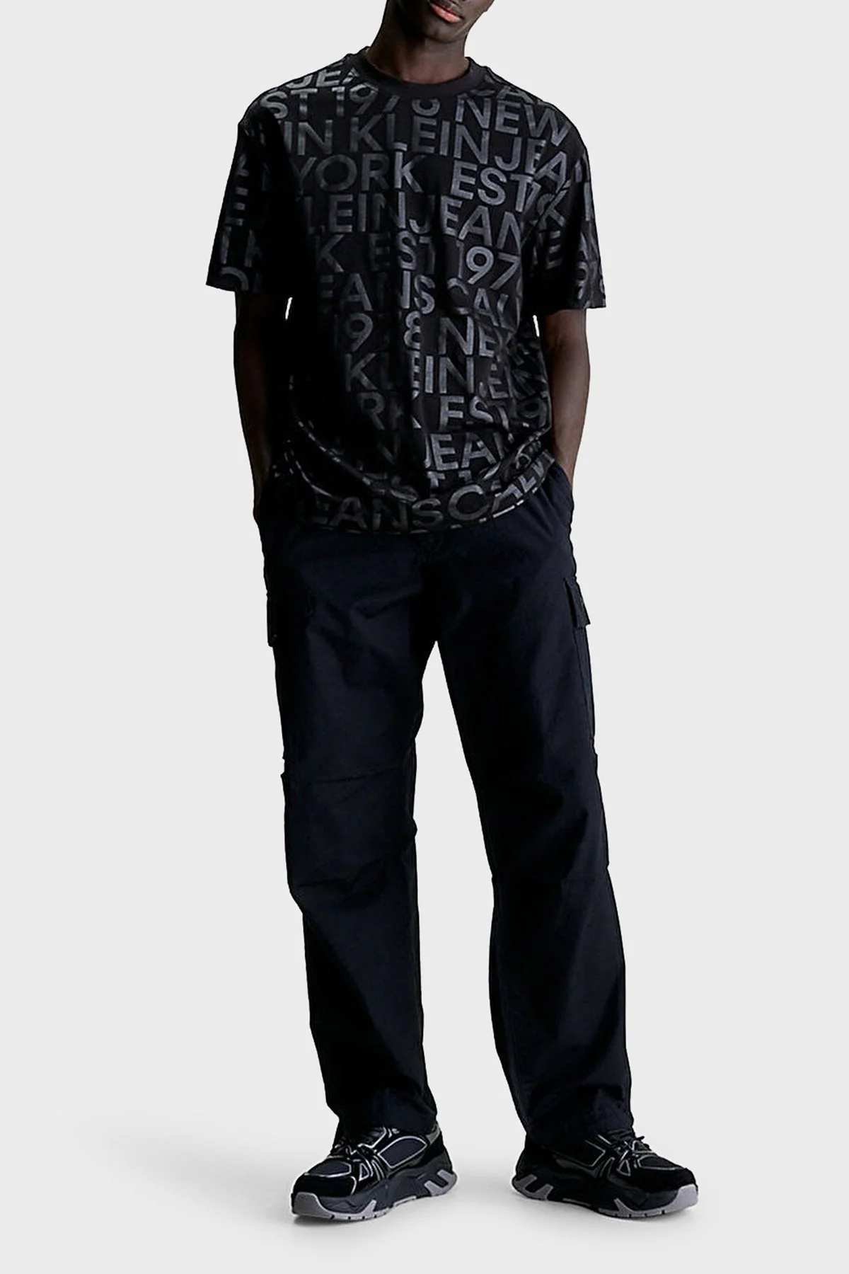 Calvin Klein Baskılı Bisiklet Yaka % 100 Pamuk Relaxed Fit J30J3246430GL Erkek T Shirt J30J324643 0GL SİYAH - 4