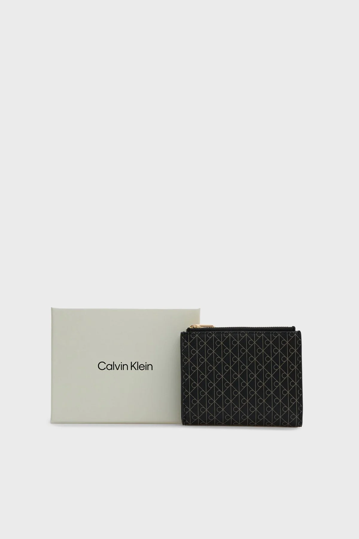 Calvin Klein Baskılı Çift Fermuarlı Katlanır LV04F1161G2XA Kadın Cüzdan LV04F1161G 2XA SİYAH - 5