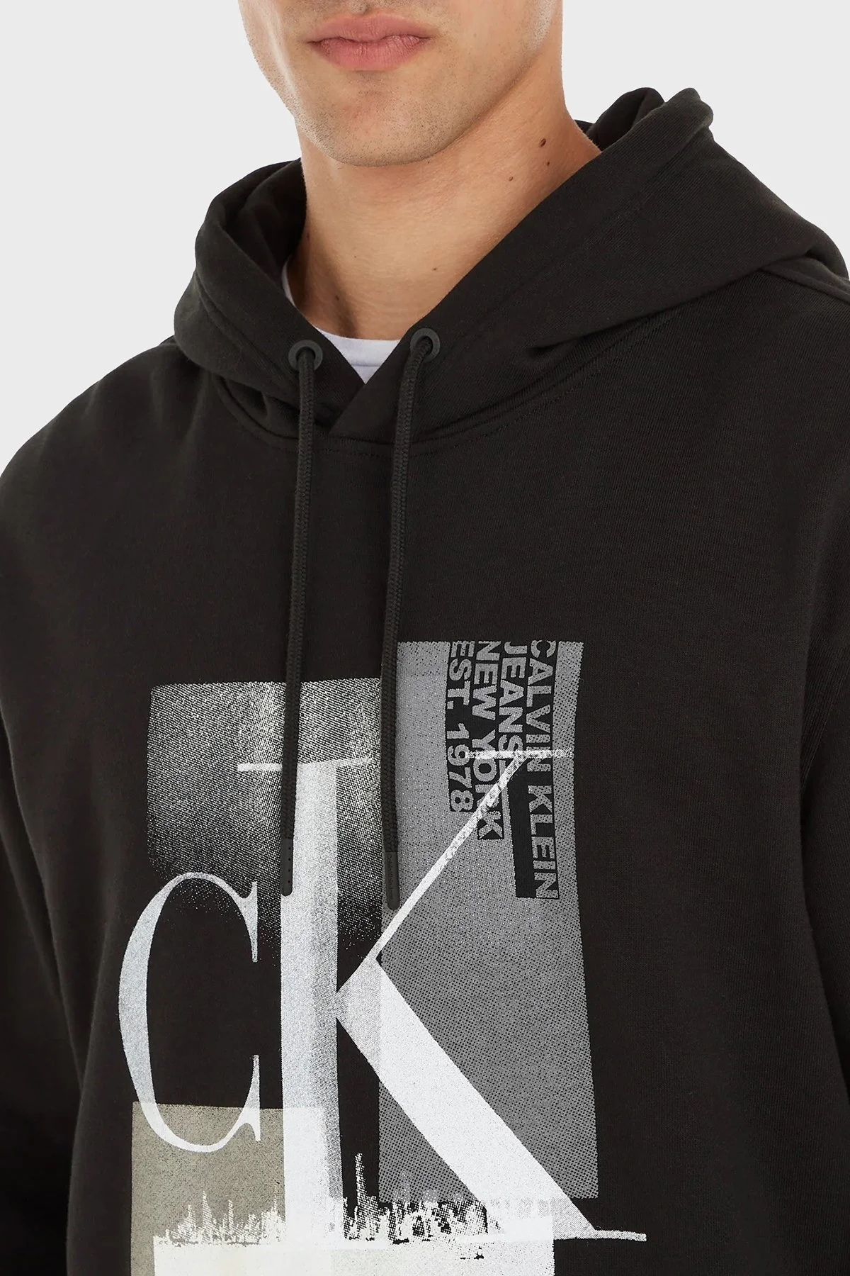 Calvin Klein Baskılı Kapüşonlu Regular Fit J30J324310BEH Erkek Sweat J30J324310 BEH SİYAH - 2