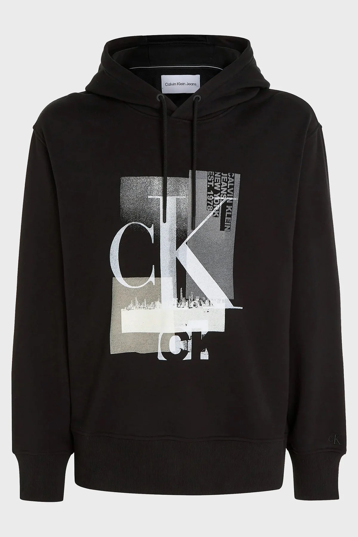 Calvin Klein Baskılı Kapüşonlu Regular Fit J30J324310BEH Erkek Sweat J30J324310 BEH SİYAH - 4
