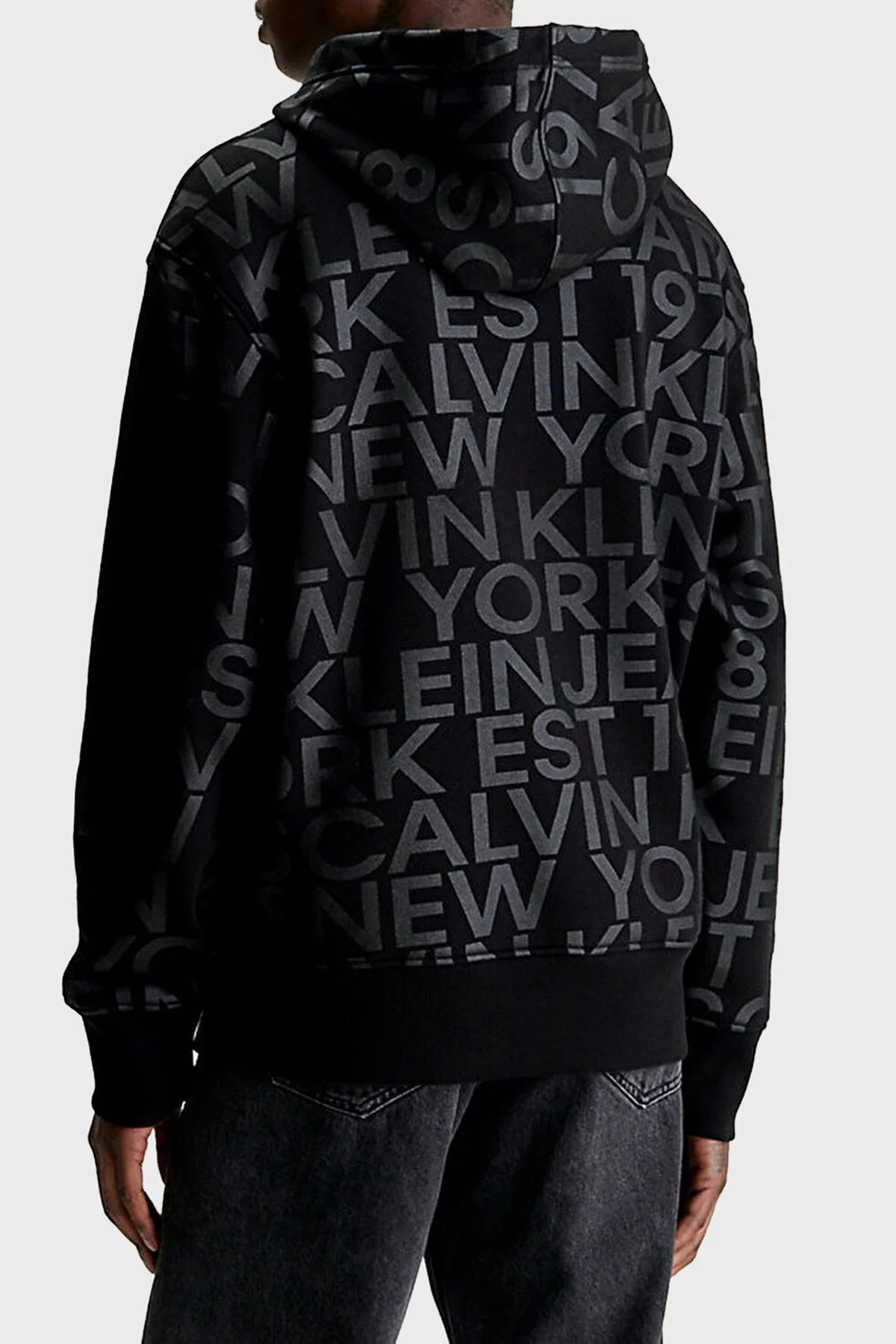 Calvin Klein Baskılı Pamuk Karışımlı Kapüşonlu Regular Fit J30J3246340GL Erkek Sweat J30J324634 0GL SİYAH - 2
