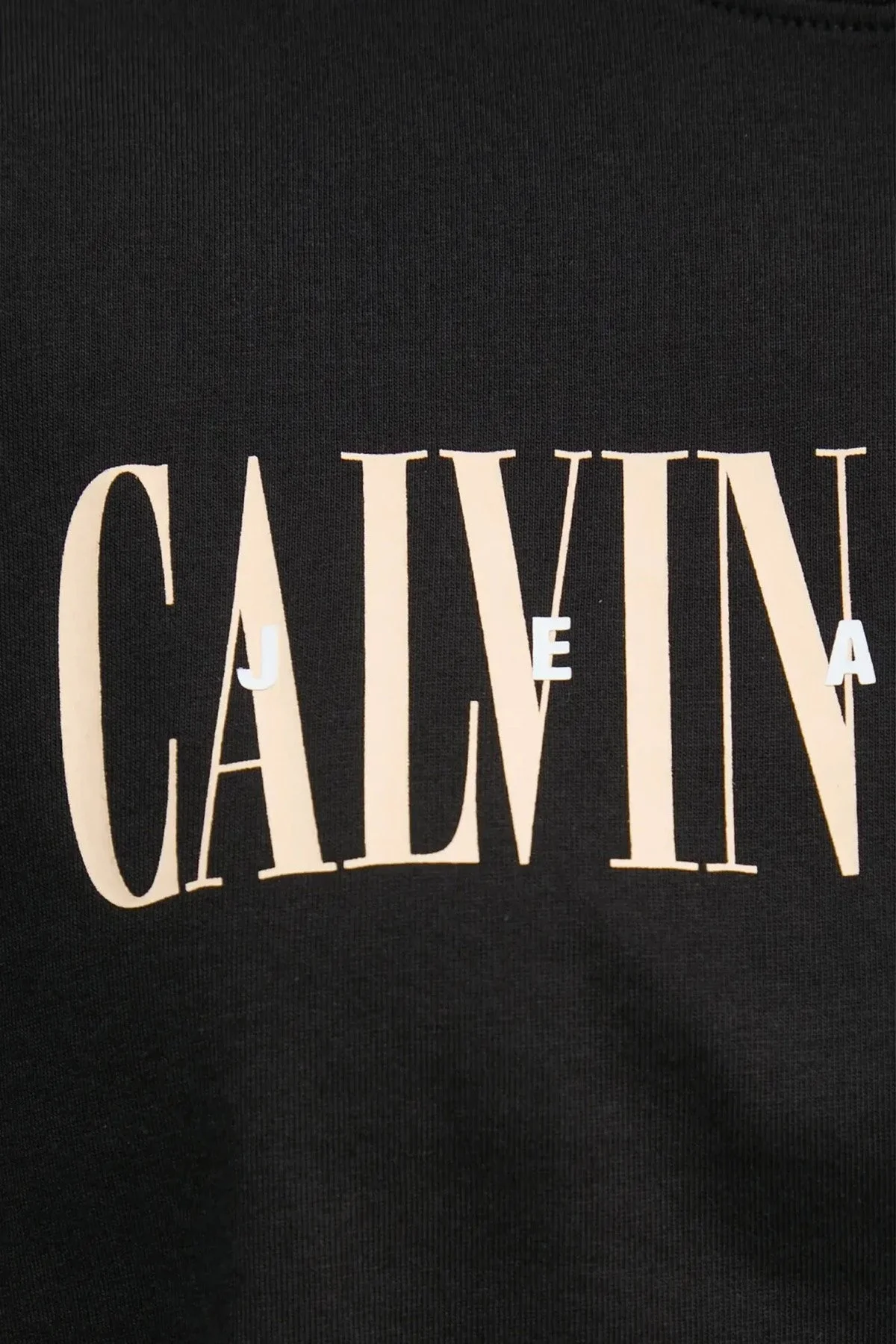 Calvin Klein Baskılı Pamuklu Oversize Fit Yuvarlak Yaka Crop J20J225578BEH Bayan T Shirt J20J225578 BEH SİYAH - 10