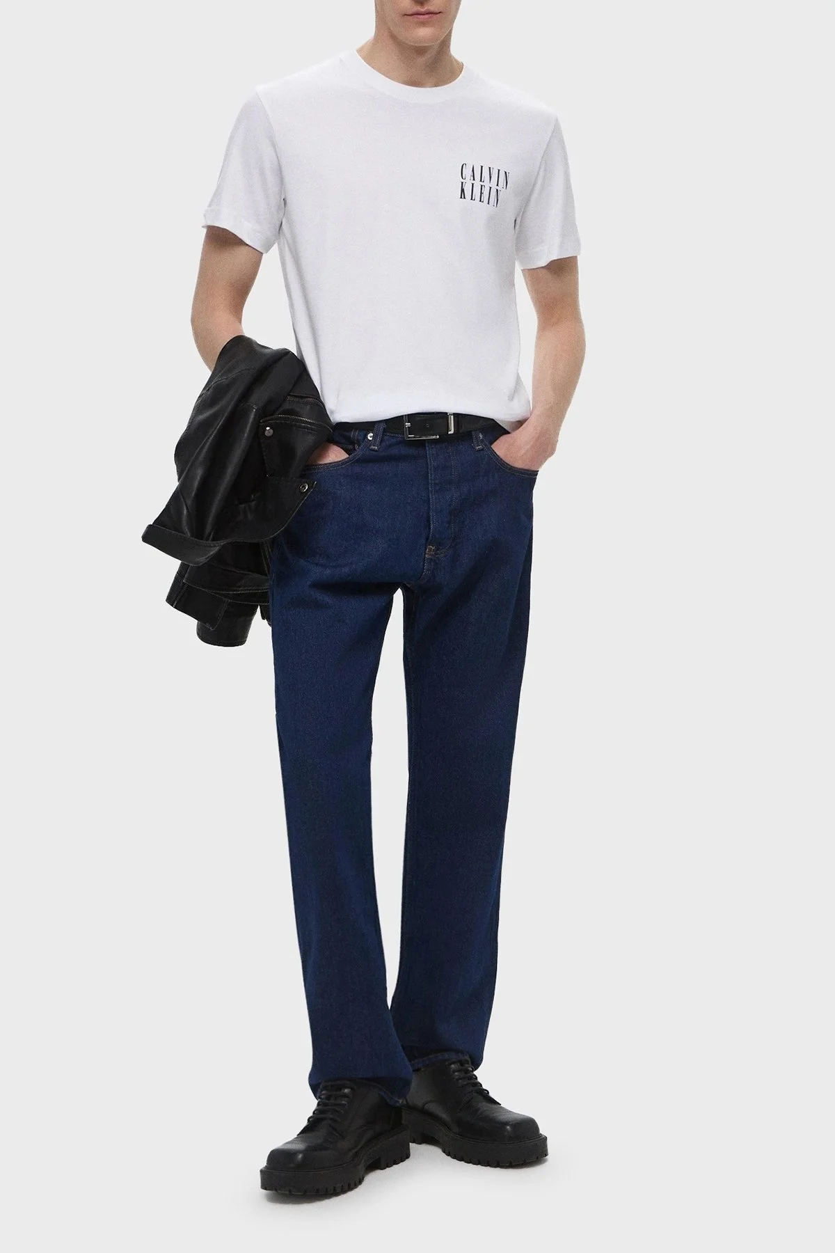 Calvin Klein Baskılı Pamuklu Regular Fit Bisiklet Yaka J30J327478YAF Erkek T Shirt J30J327478 YAF BEYAZ - 7