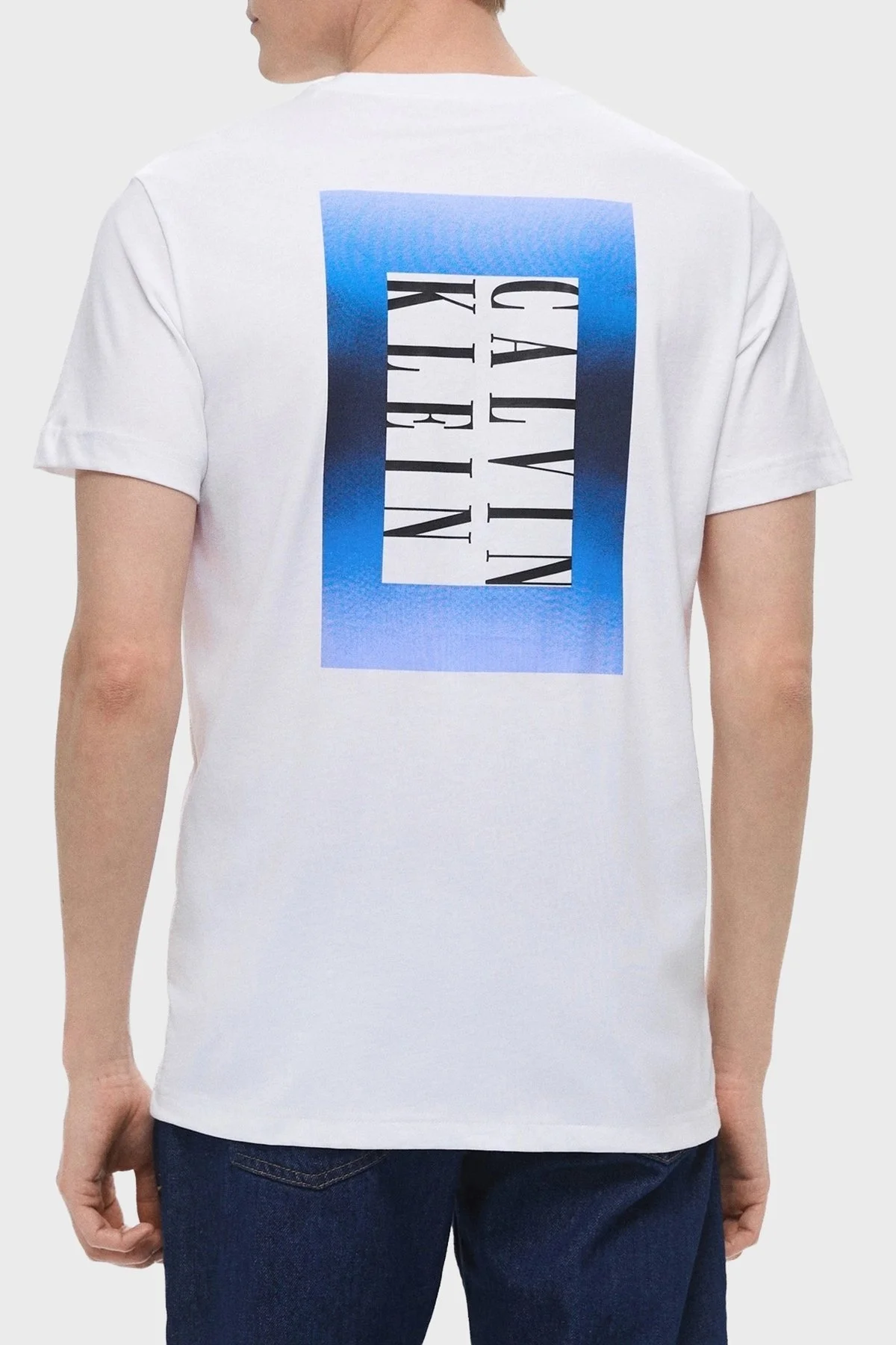 Calvin Klein Baskılı Pamuklu Regular Fit Bisiklet Yaka J30J327478YAF Erkek T Shirt J30J327478 YAF BEYAZ - 8