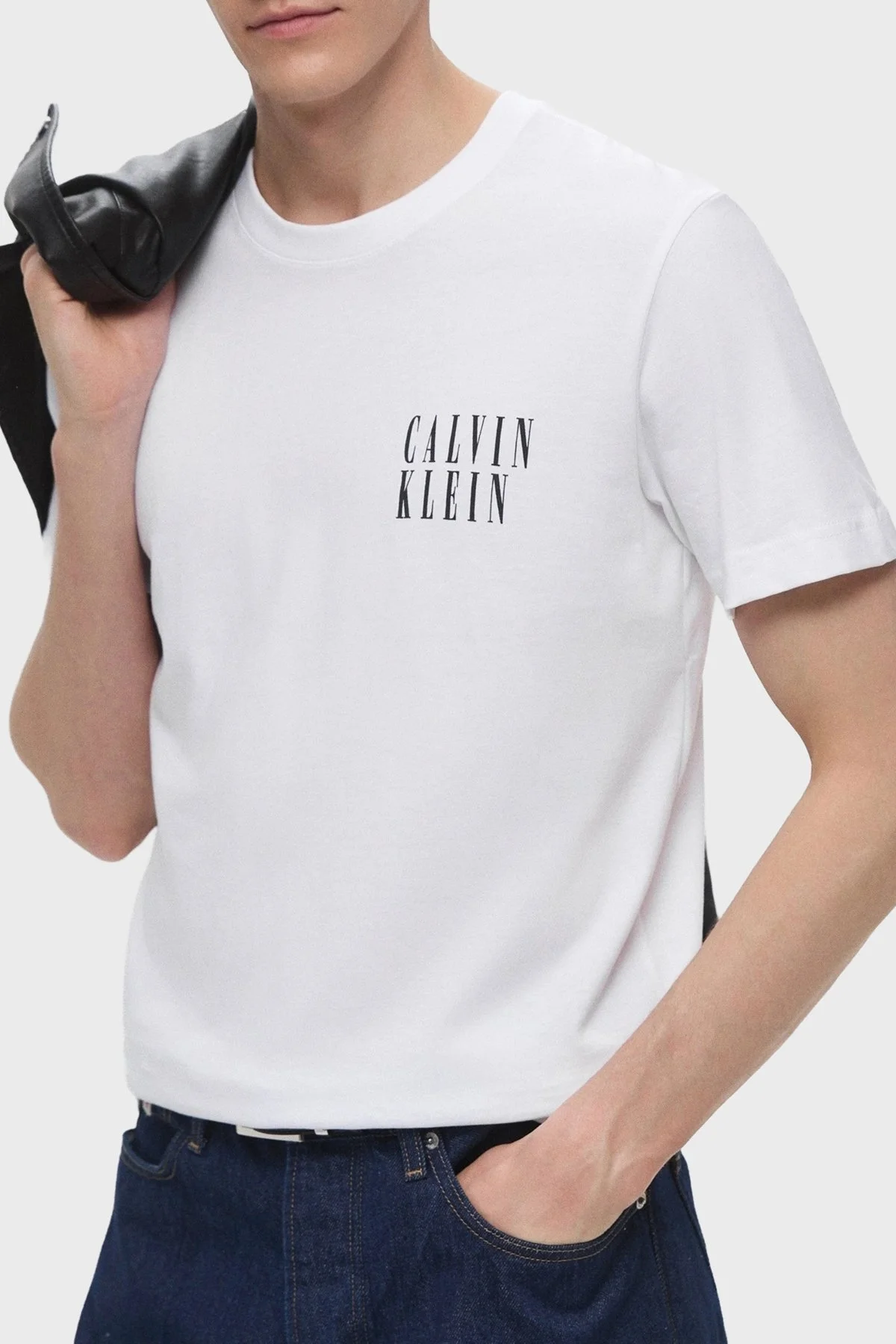 Calvin Klein Baskılı Pamuklu Regular Fit Bisiklet Yaka J30J327478YAF Erkek T Shirt J30J327478 YAF BEYAZ - 9