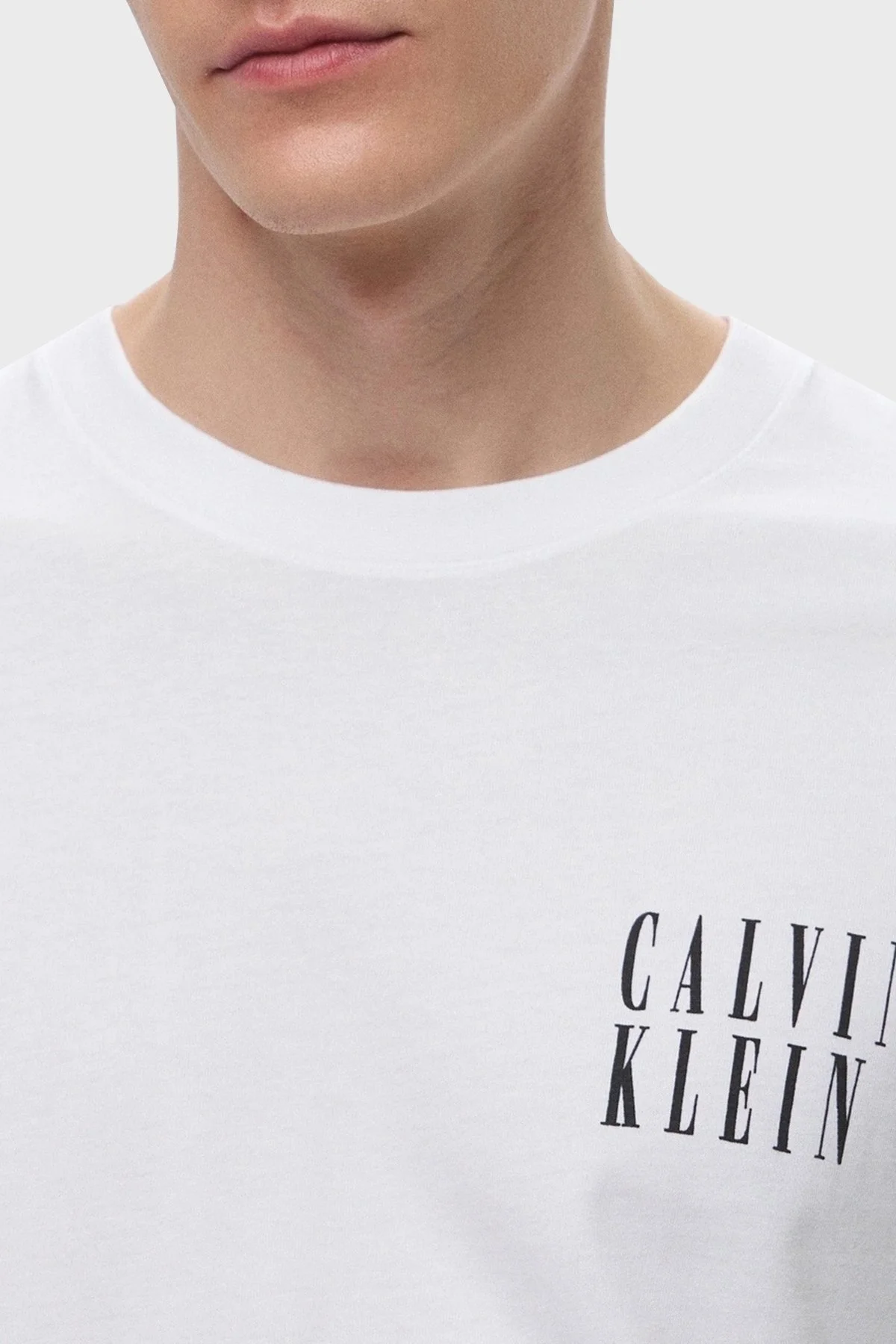 Calvin Klein Baskılı Pamuklu Regular Fit Bisiklet Yaka J30J327478YAF Erkek T Shirt J30J327478 YAF BEYAZ - 10