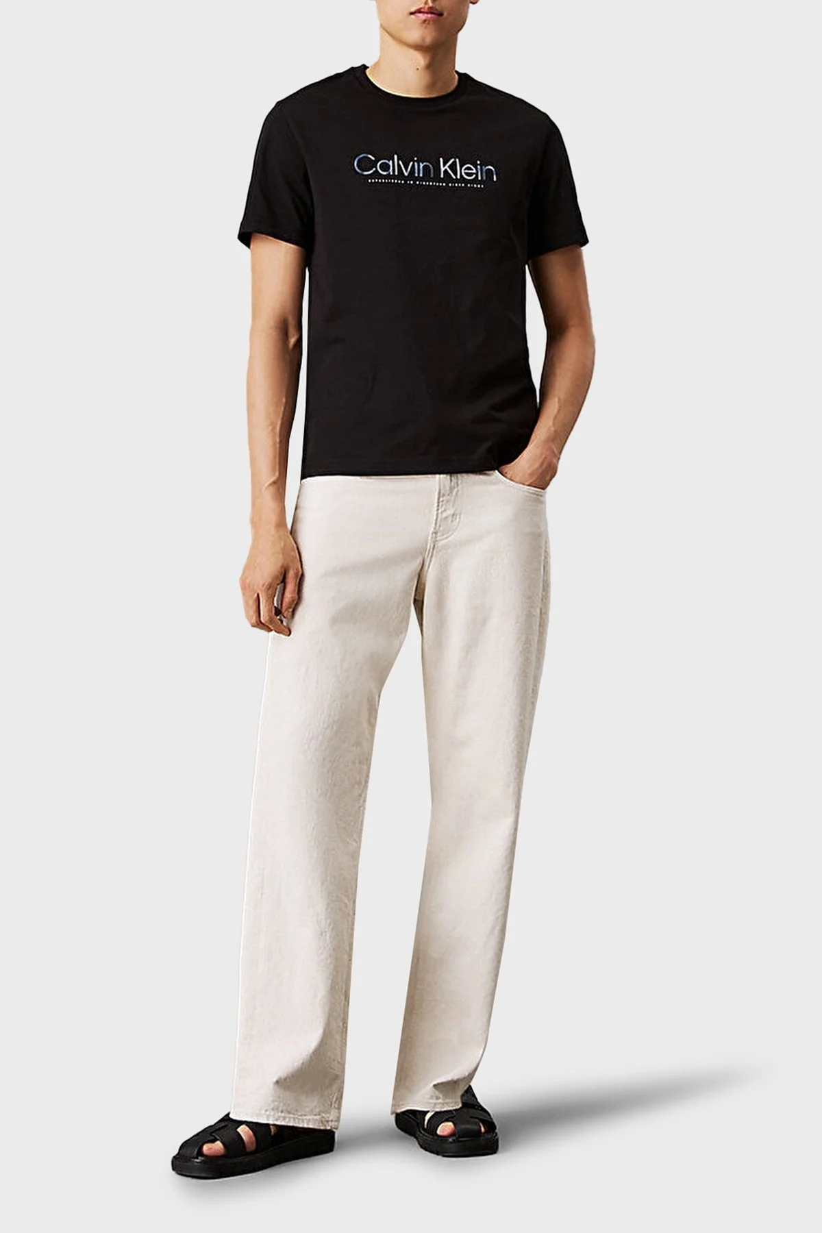 Calvin Klein Baskılı Pamuklu Regular Fit Bisiklet Yaka K10K114162BEH Erkek T Shirt K10K114162 BEH SİYAH - 6