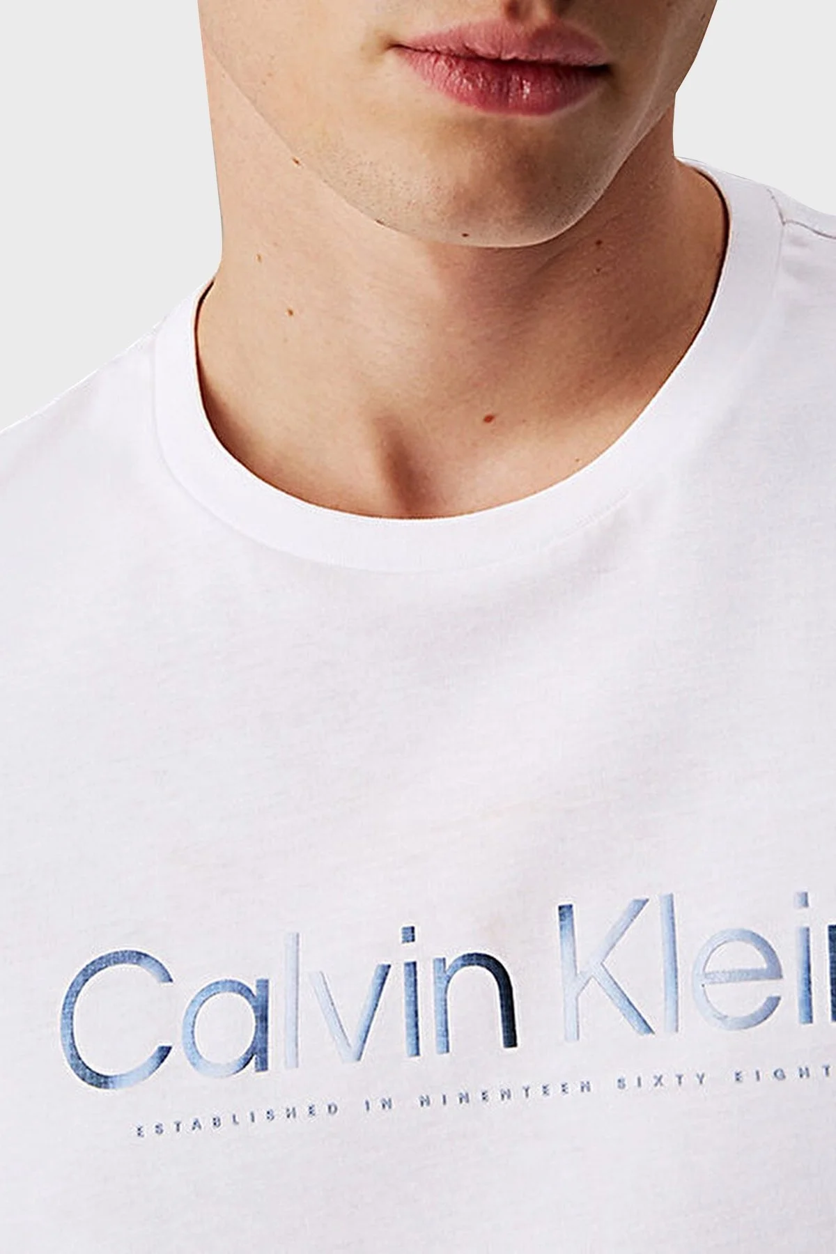 Calvin Klein Baskılı Pamuklu Regular Fit Bisiklet Yaka K10K114162YAF Erkek T Shirt K10K114162 YAF BEYAZ - 8