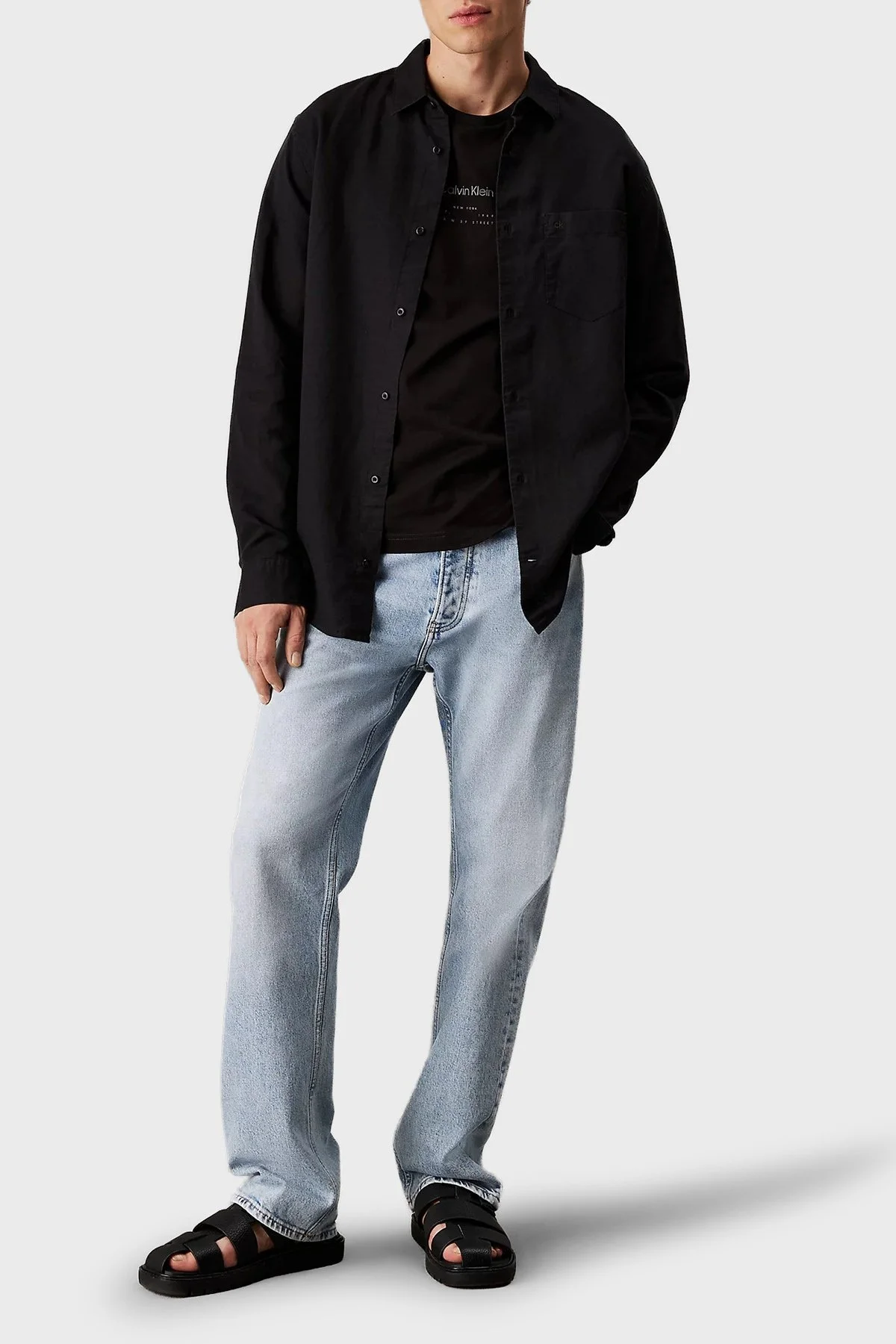 Calvin Klein Baskılı Pamuklu Regular Fit Bisiklet Yaka K10K114172BEH Erkek T Shirt K10K114172 BEH SİYAH - 6