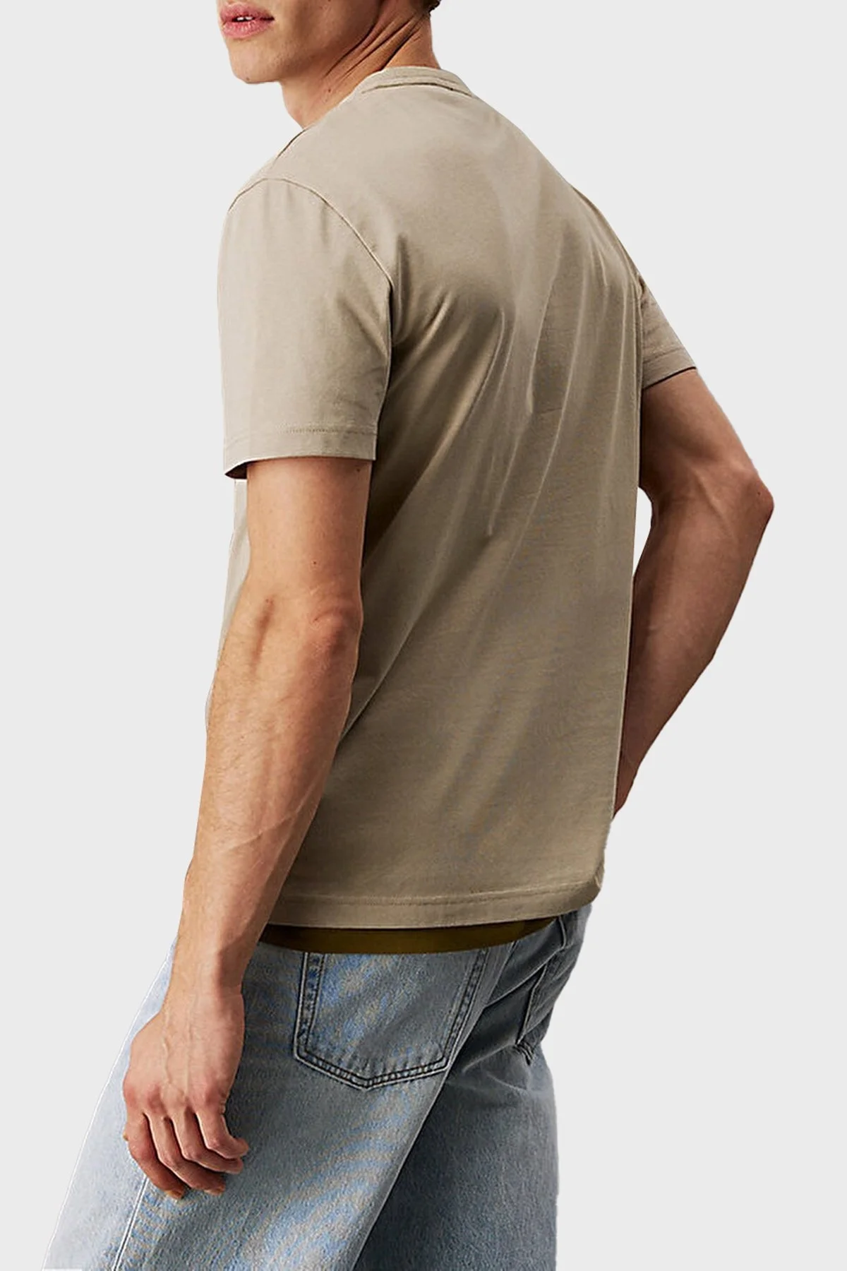 Calvin Klein Baskılı Pamuklu Regular Fit Bisiklet Yaka K10K114172PAH Erkek T Shirt K10K114172 PAH BEJ - 7