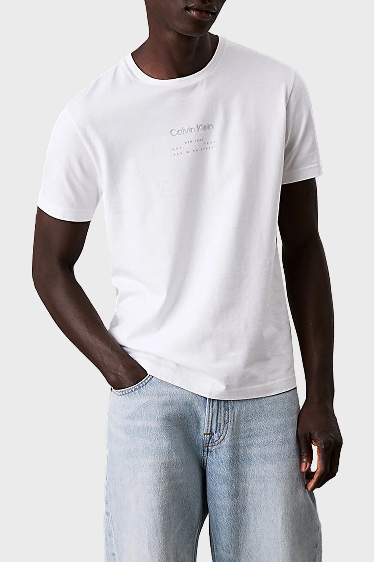 Calvin Klein Baskılı Pamuklu Regular Fit Bisiklet Yaka K10K114172YAF Erkek T Shirt K10K114172 YAF BEYAZ - 5