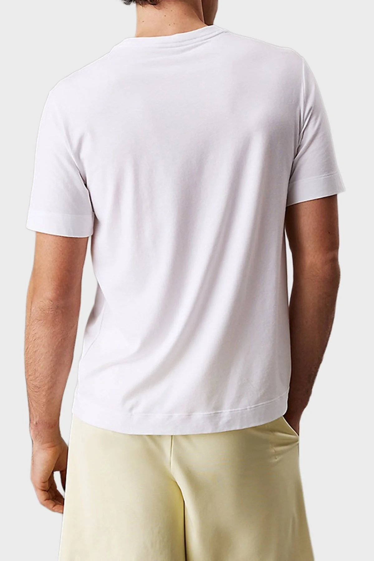 Calvin Klein Baskılı Streç Pamuklu Regular Fit Bisiklet Yaka LVGMS5K183100 Erkek T Shirt LVGMS5K183 100 BEYAZ - 7