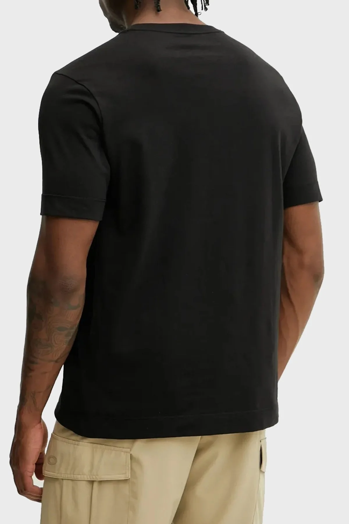 Calvin Klein Baskılı Streç Pamuklu Regular Fit Bisiklet Yaka LVGMS5K183UB1 Erkek T Shirt LVGMS5K183 UB1 SİYAH - 7