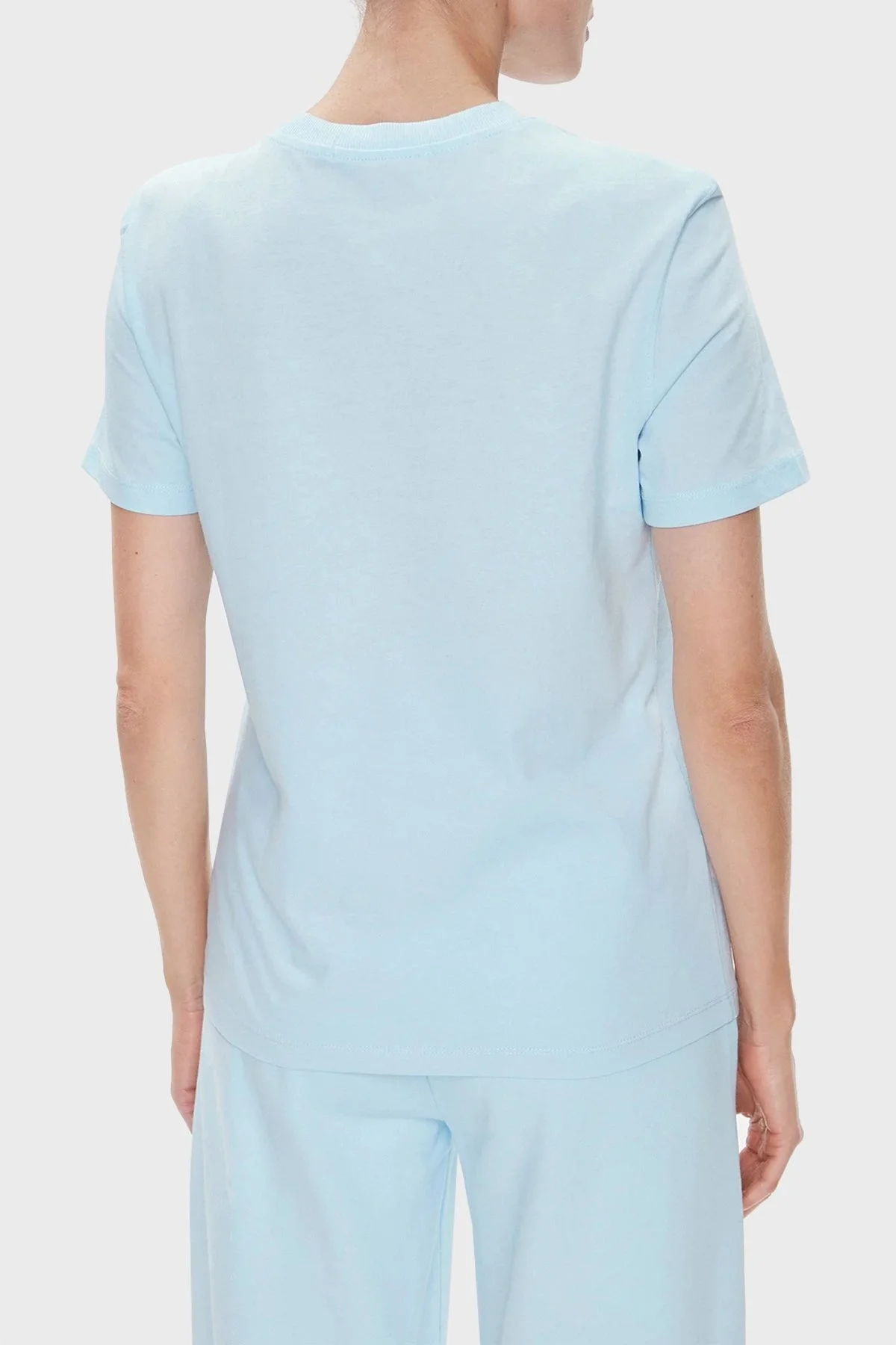 Calvin Klein Bisiklet Yaka % 100 Pamuk Regular Fit J20J223226CYR Bayan T Shirt J20J223226 CYR AÇIK MAVİ - 3