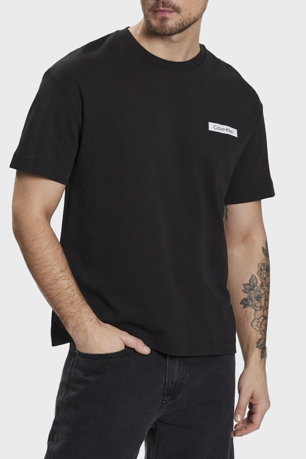 Calvin Klein Bisiklet Yaka % 100 Pamuk Regular Fit K10K111120BEH Erkek T Shirt K10K111120 BEH SİYAH - 1