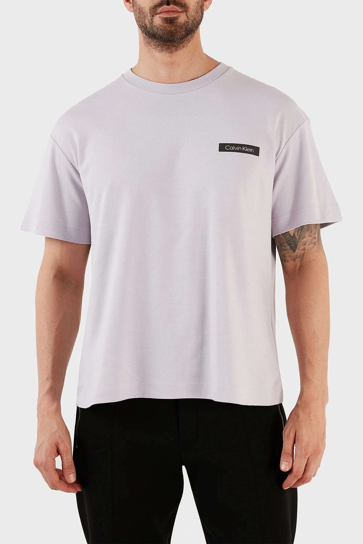 Calvin Klein Bisiklet Yaka % 100 Pamuk Regular Fit K10K111120VEY Erkek T Shirt K10K111120 VEY MOR - 1