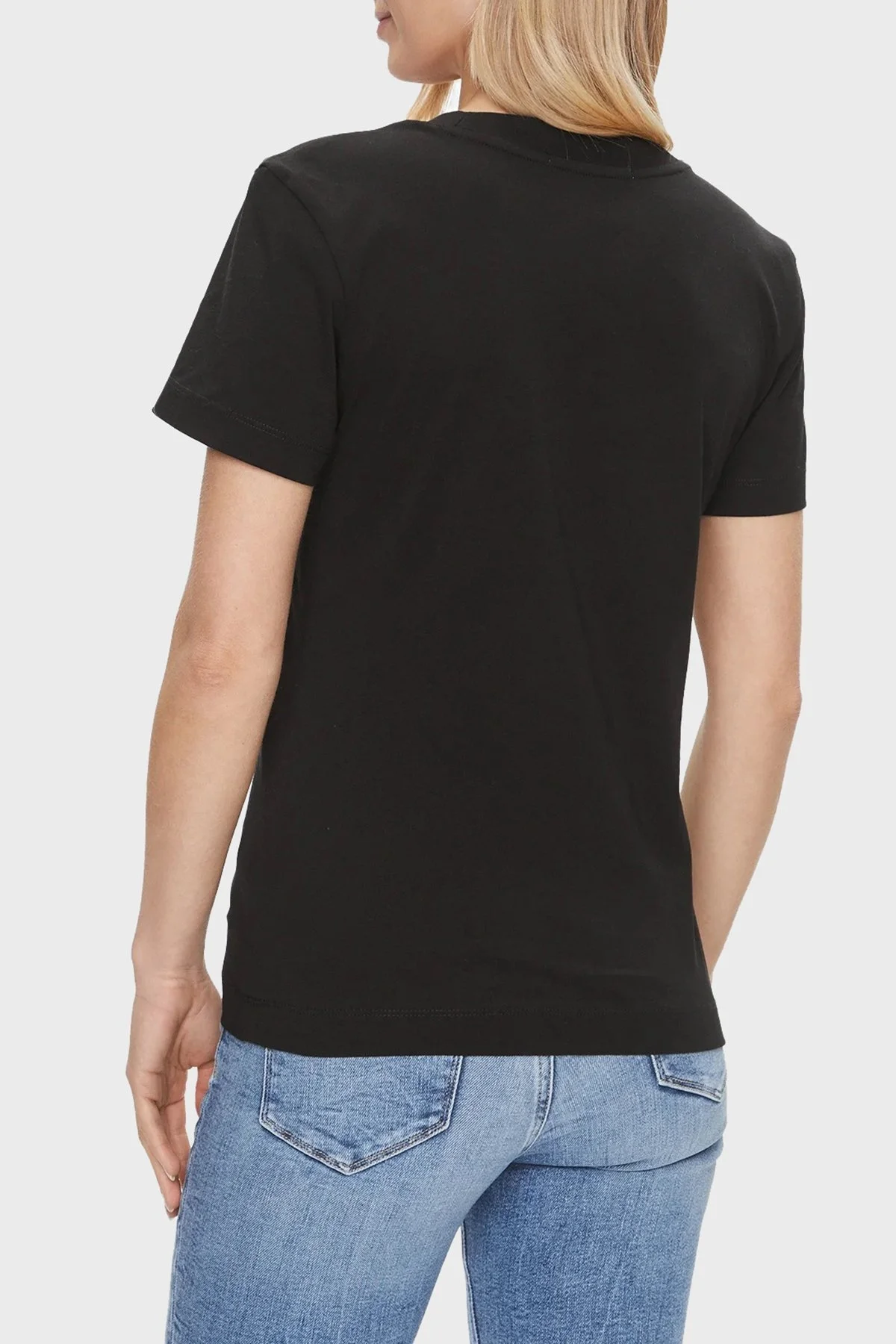 Calvin Klein Bisiklet Yaka % 100 Pamuk Slim Fit J20J222564BEH Bayan T Shirt J20J222564 BEH SİYAH - 4