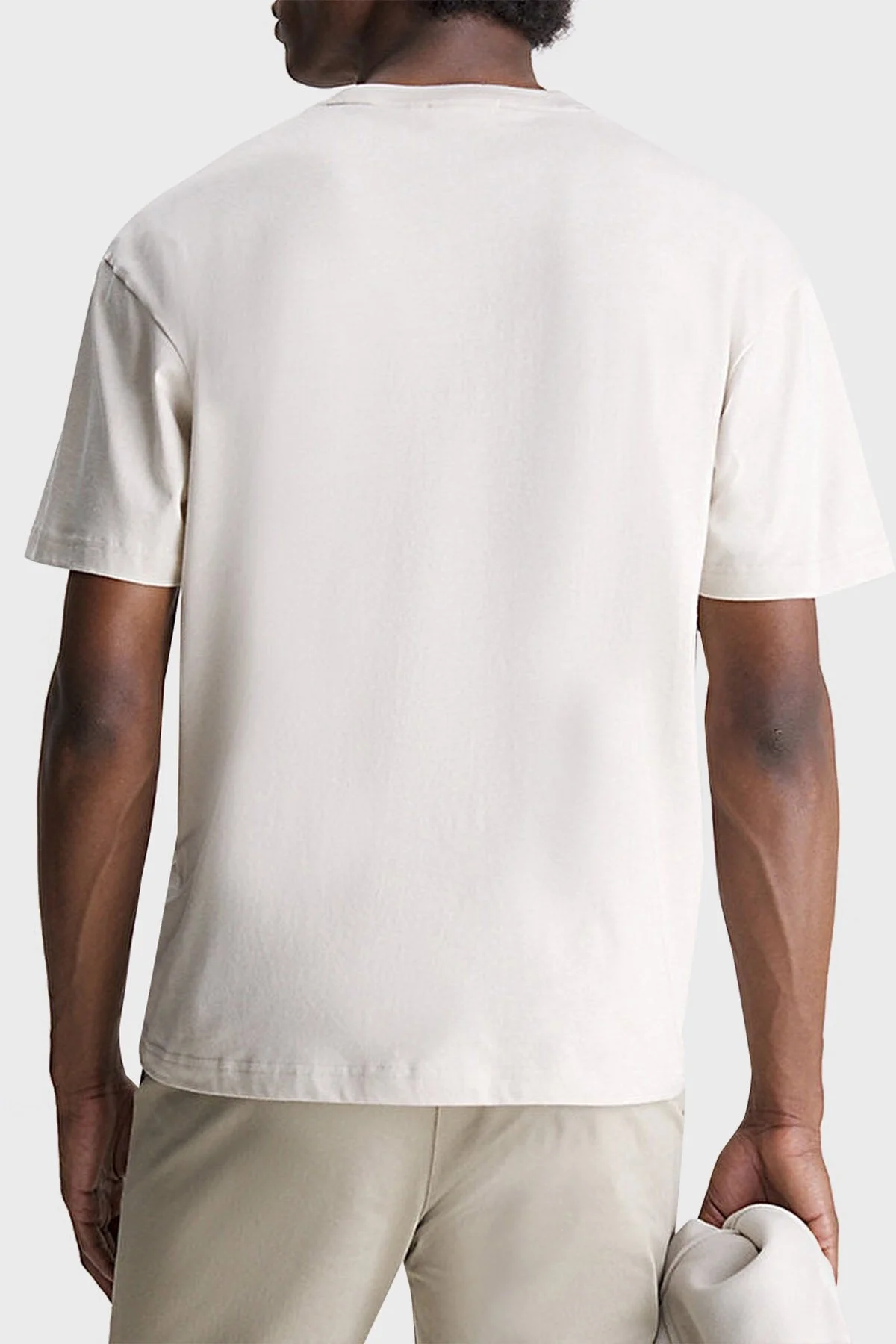 Calvin Klein Bisiklet Yaka Pamuklu Regular Fit K10K111346ACE Erkek T Shirt K10K111346 ACE BEJ - 2