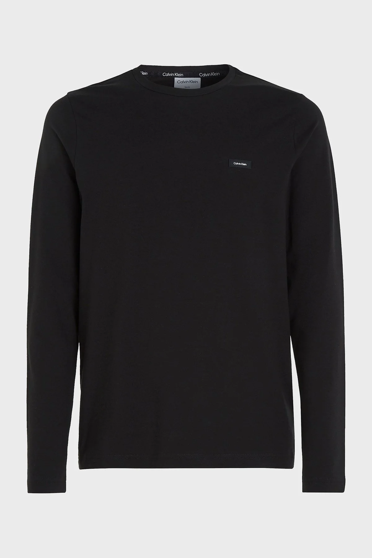 Calvin Klein Bisiklet Yaka Pamuklu Uzun Kollu Slim Fit K10K112725BEH Erkek T Shirt K10K112725 BEH SİYAH - 5