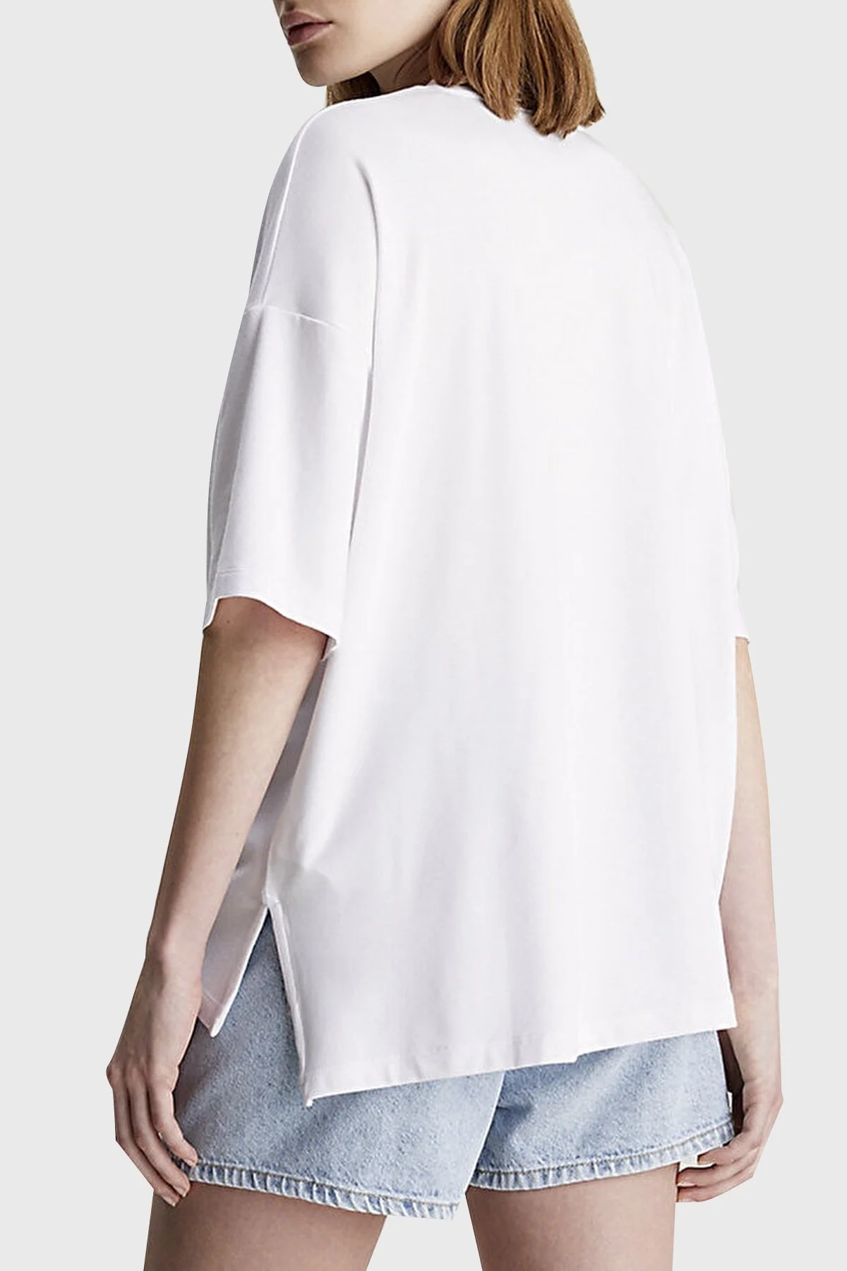 Calvin Klein Boyfriend Bisiklet Yaka J20J223279YAF Bayan T Shirt J20J223279 YAF BEYAZ - 2