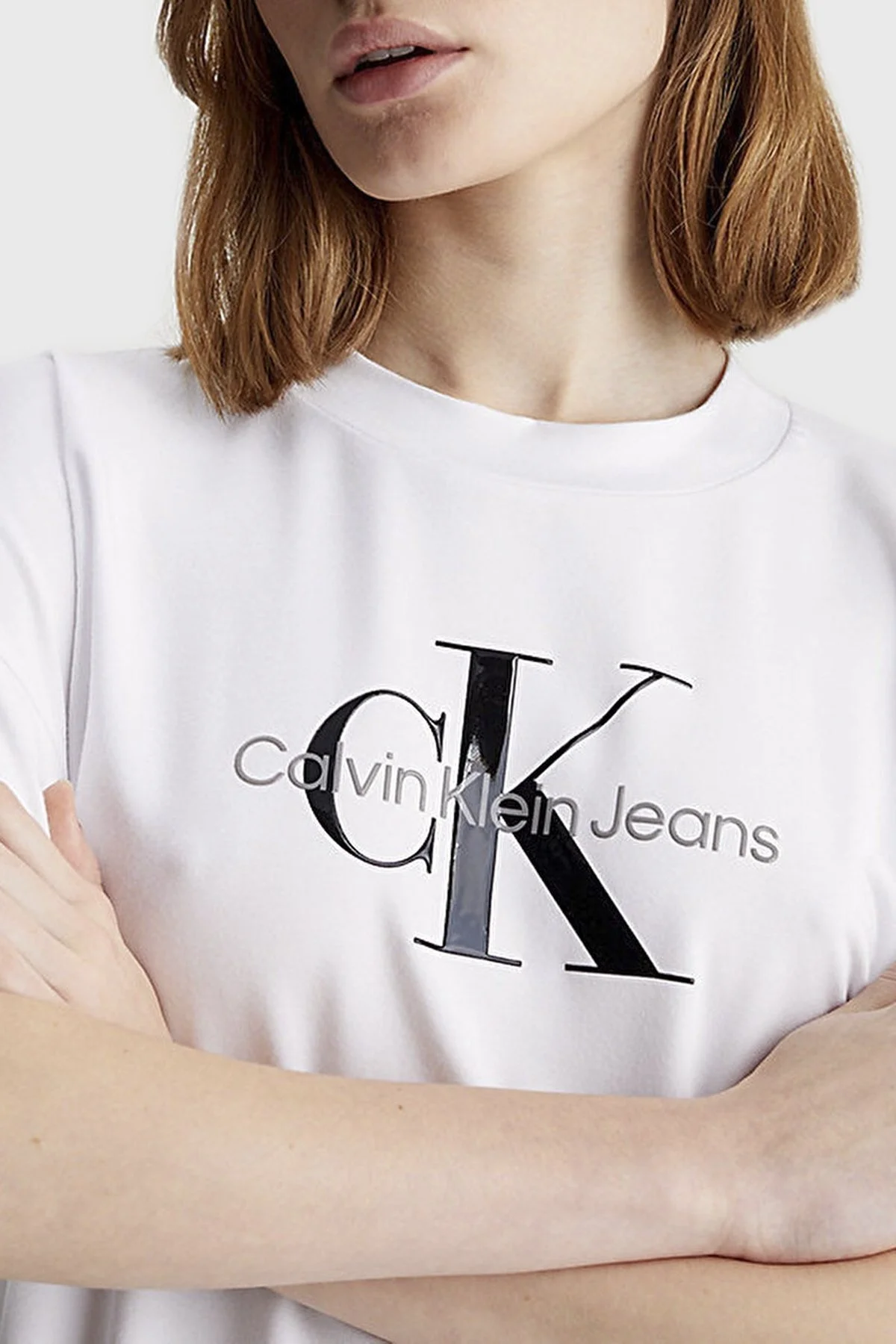Calvin Klein Boyfriend Bisiklet Yaka J20J223279YAF Bayan T Shirt J20J223279 YAF BEYAZ - 4