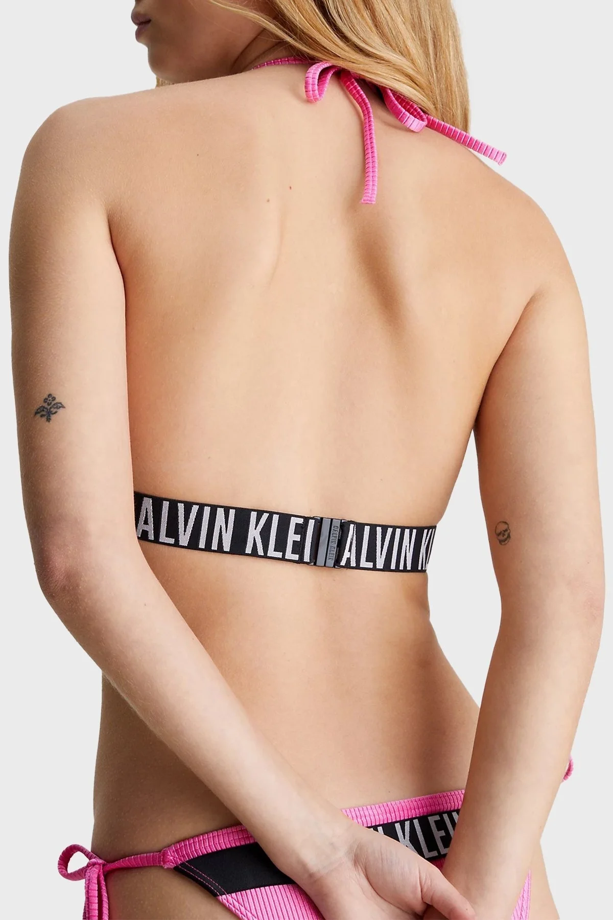 Calvin Klein Boyundan Bağlamalı Fitilli Üçgen KW0KW02387TOZ Bayan Bikini Üstü KW0KW02387 TOZ PEMBE - 3