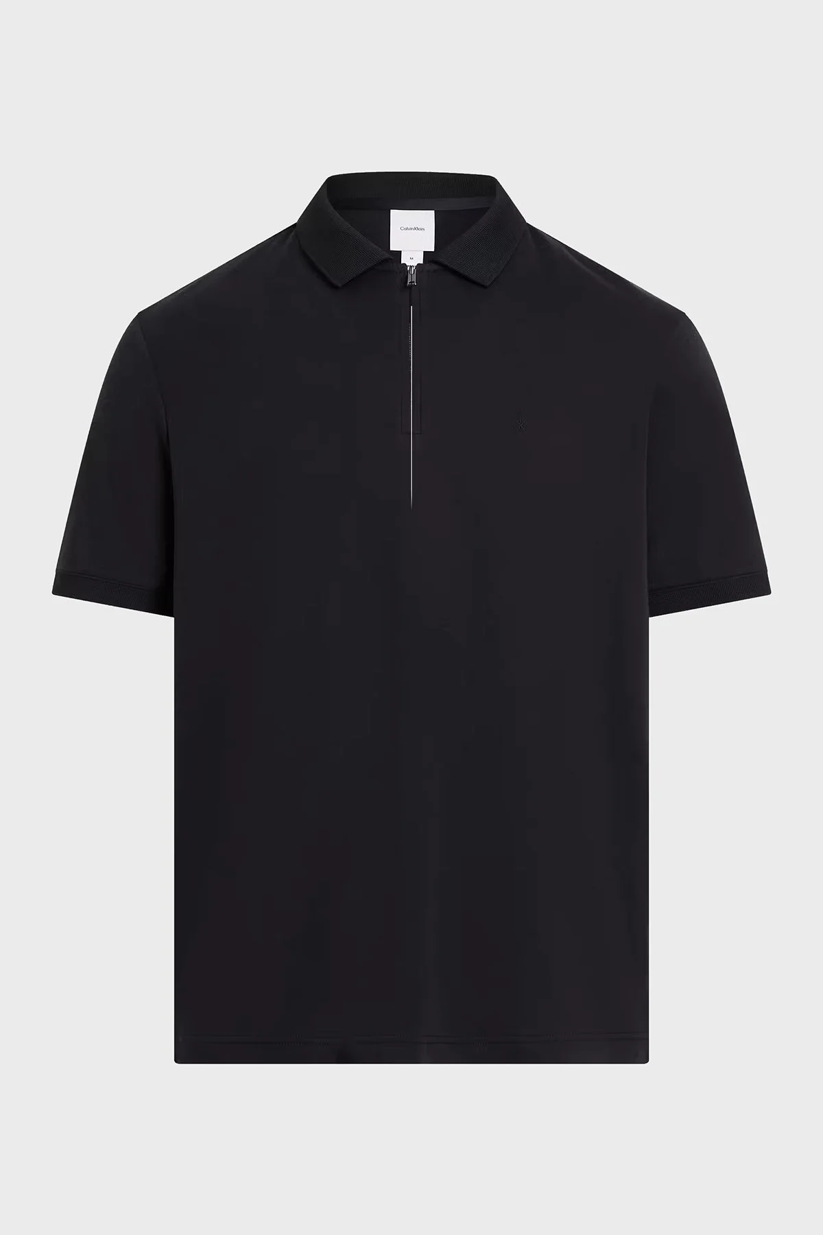 Calvin Klein Büyük Beden Pamuklu Regular Fit Fermuarlı K10K114570BEH Erkek Polo Yaka T Shirt K10K114570 BEH SİYAH - 2