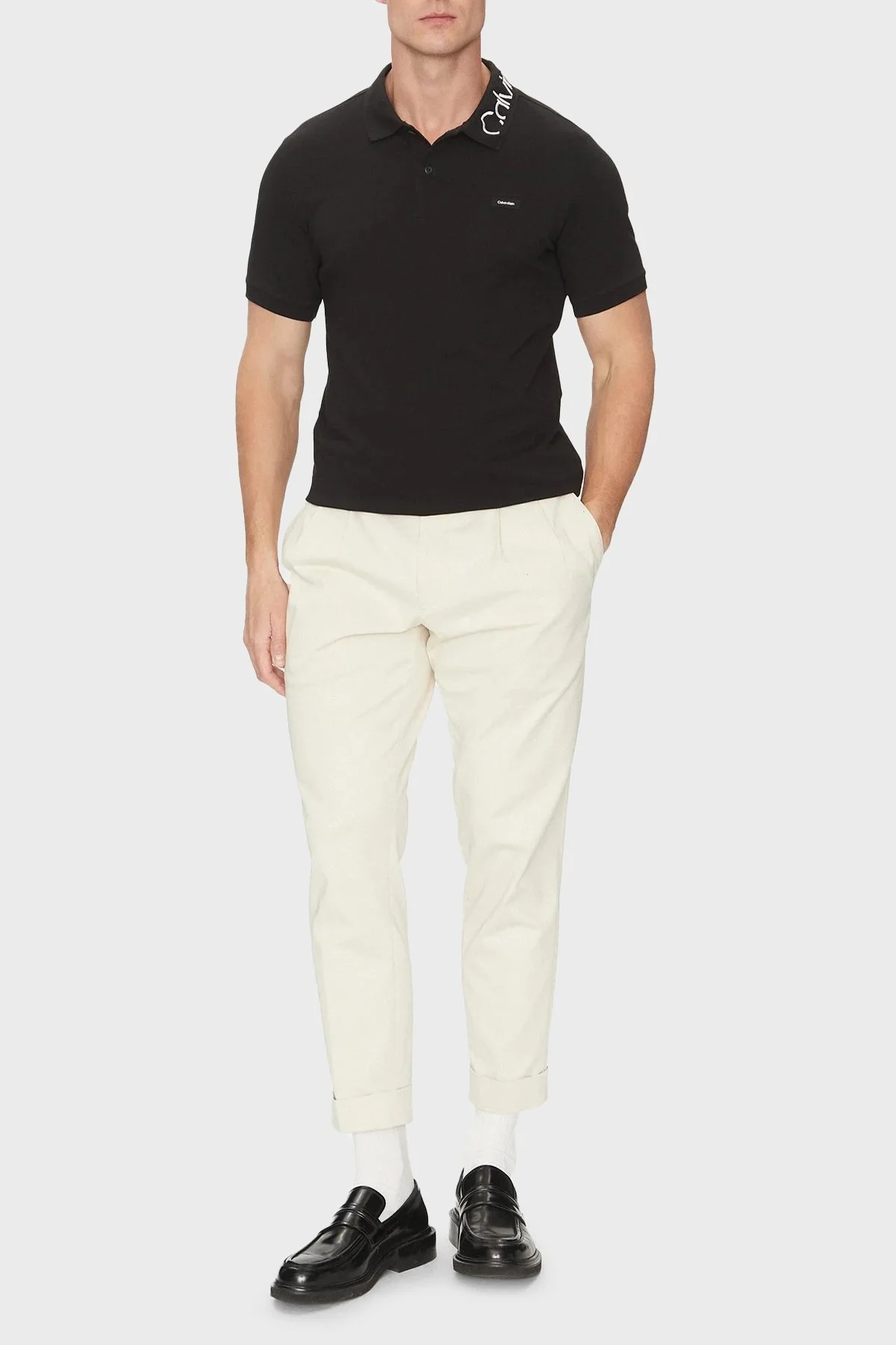 Calvin Klein Büyük Beden Regular Fit Düğmeli K10K114569BEH Erkek Polo Yaka T Shirt K10K114569 BEH SİYAH - 7