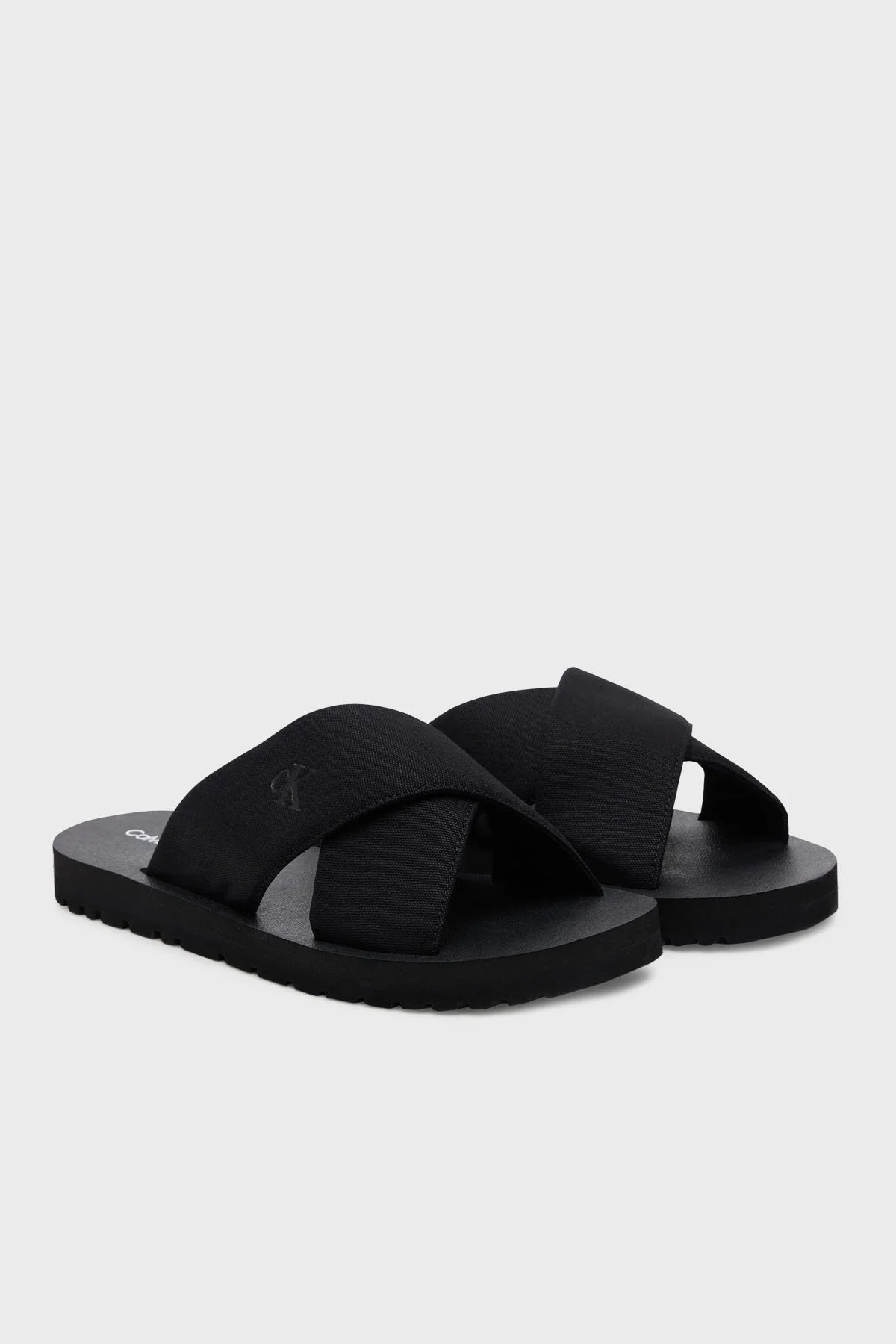 Calvin Klein Çapraz Bantlı Logolu YM0YM012230GJ Erkek Terlik YM0YM01223 0GJ SİYAH - 8