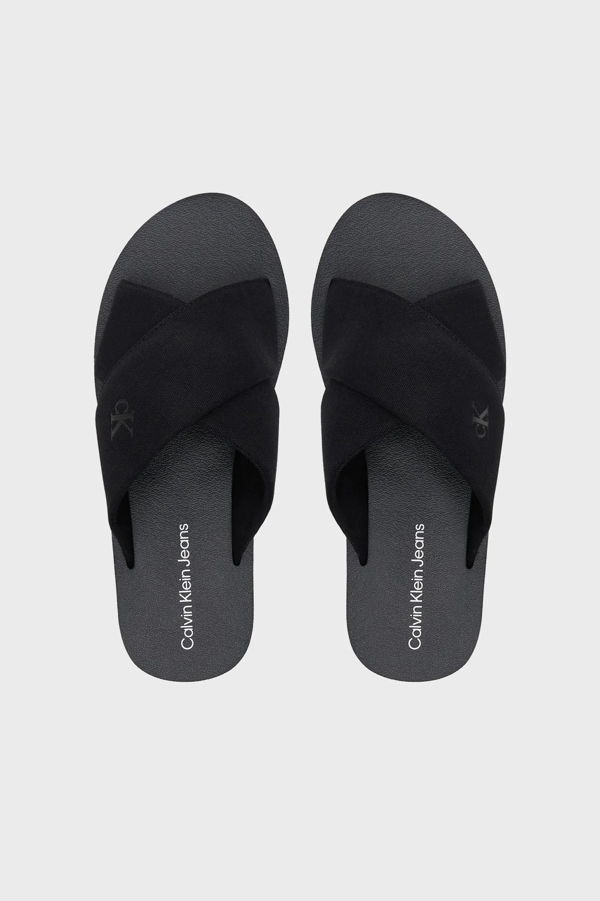 Calvin Klein Çapraz Bantlı Logolu YM0YM012230GJ Erkek Terlik YM0YM01223 0GJ SİYAH - 9