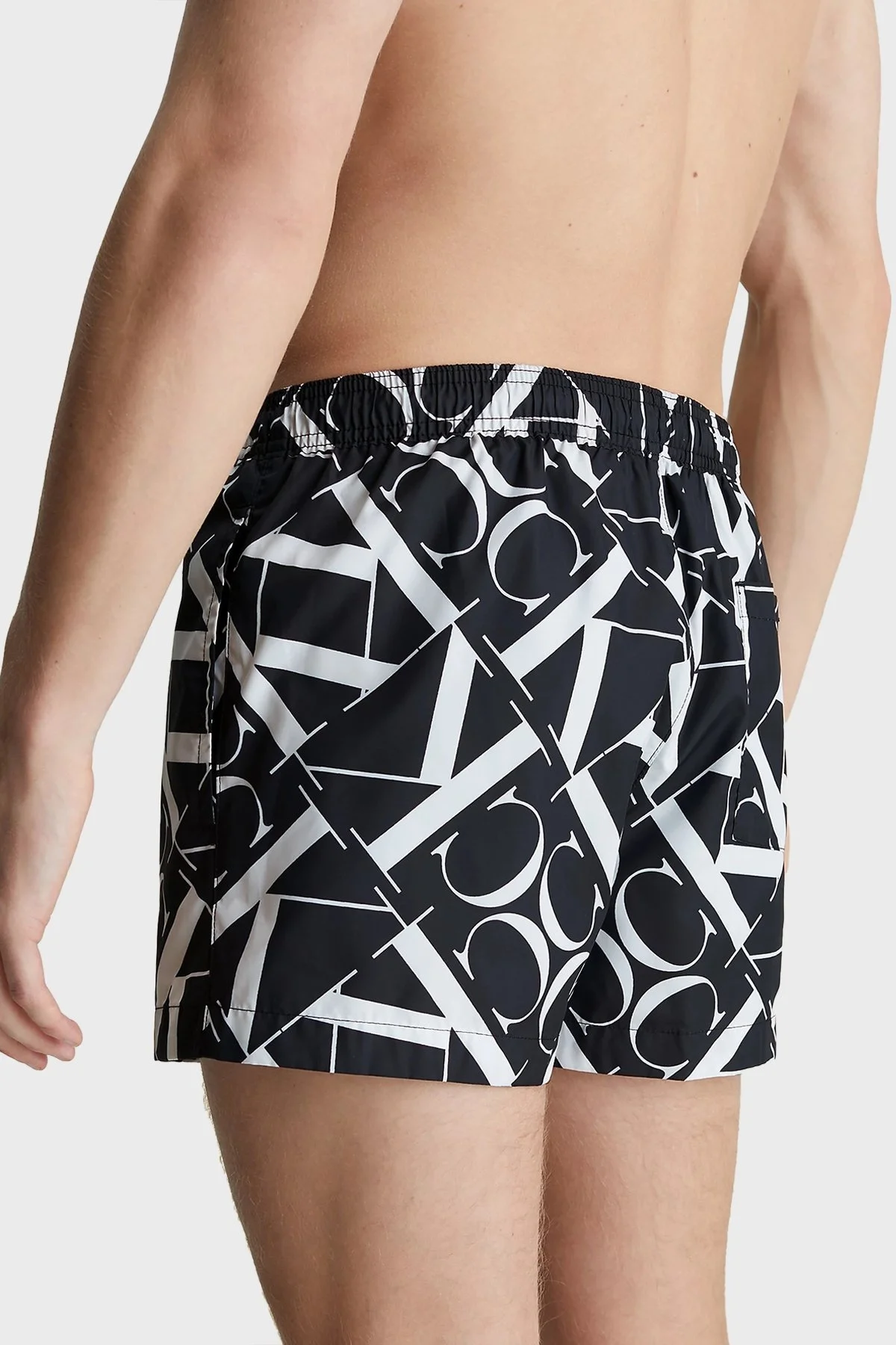 Calvin Klein Cepli KM0KM009680GK Erkek Mayo Short KM0KM00968 0GK SİYAH-BEYAZ - 3