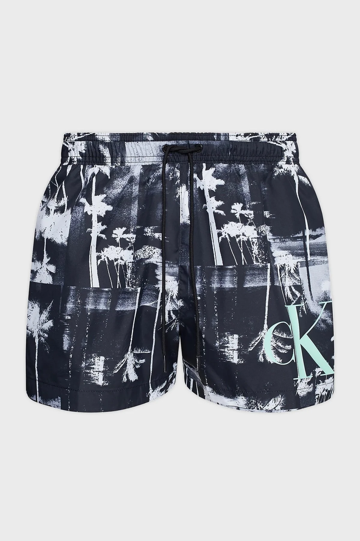 Calvin Klein Cepli KM0KM009680GL Erkek Mayo Short KM0KM00968 0GL SİYAH-BEYAZ - 5