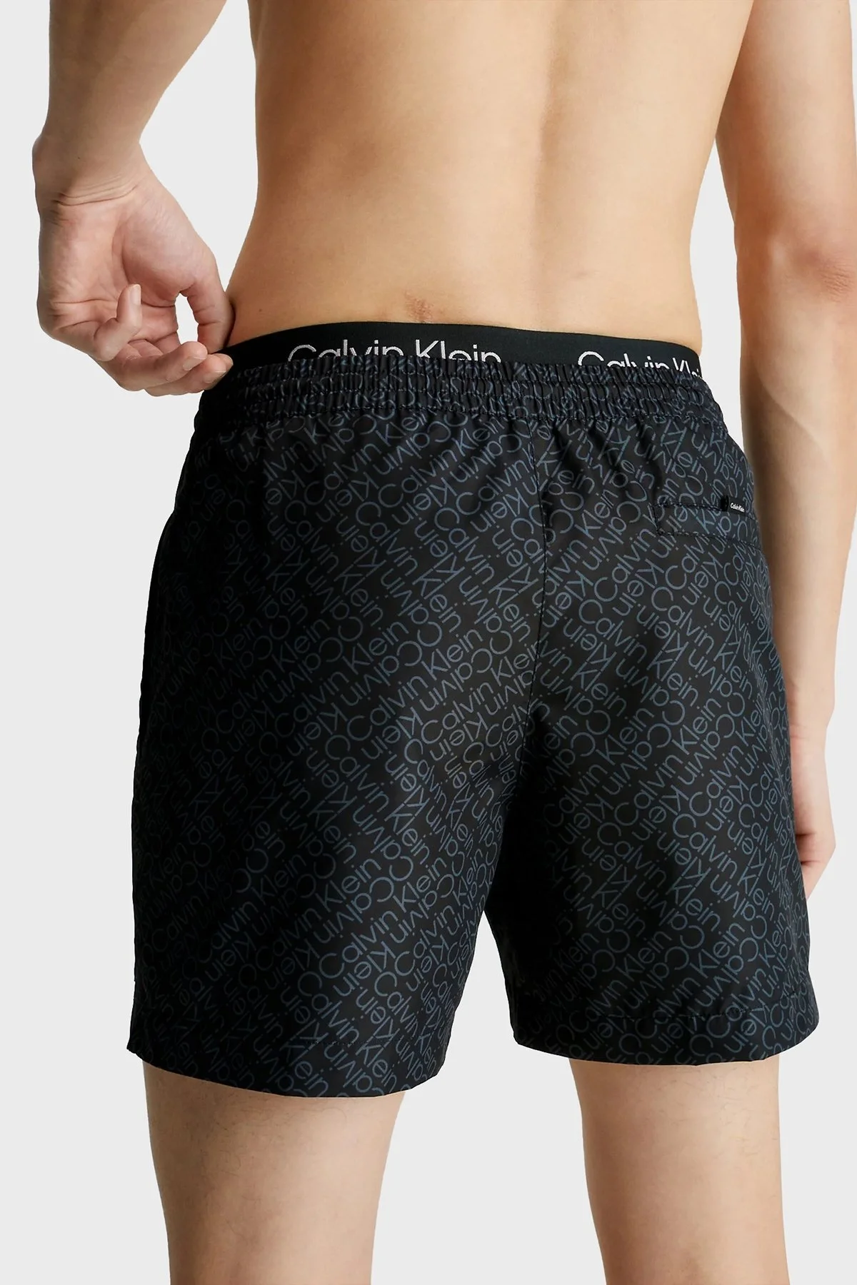 Calvin Klein Çift Bantlı Deniz Şortu Belden Bağlamalı Cepli KM0KM008480IM Erkek Mayo Short KM0KM00848 0IM ANTRASİT - 2