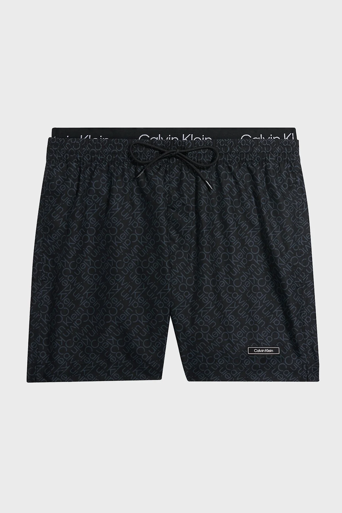 Calvin Klein Çift Bantlı Deniz Şortu Belden Bağlamalı Cepli KM0KM008480IM Erkek Mayo Short KM0KM00848 0IM ANTRASİT - 4