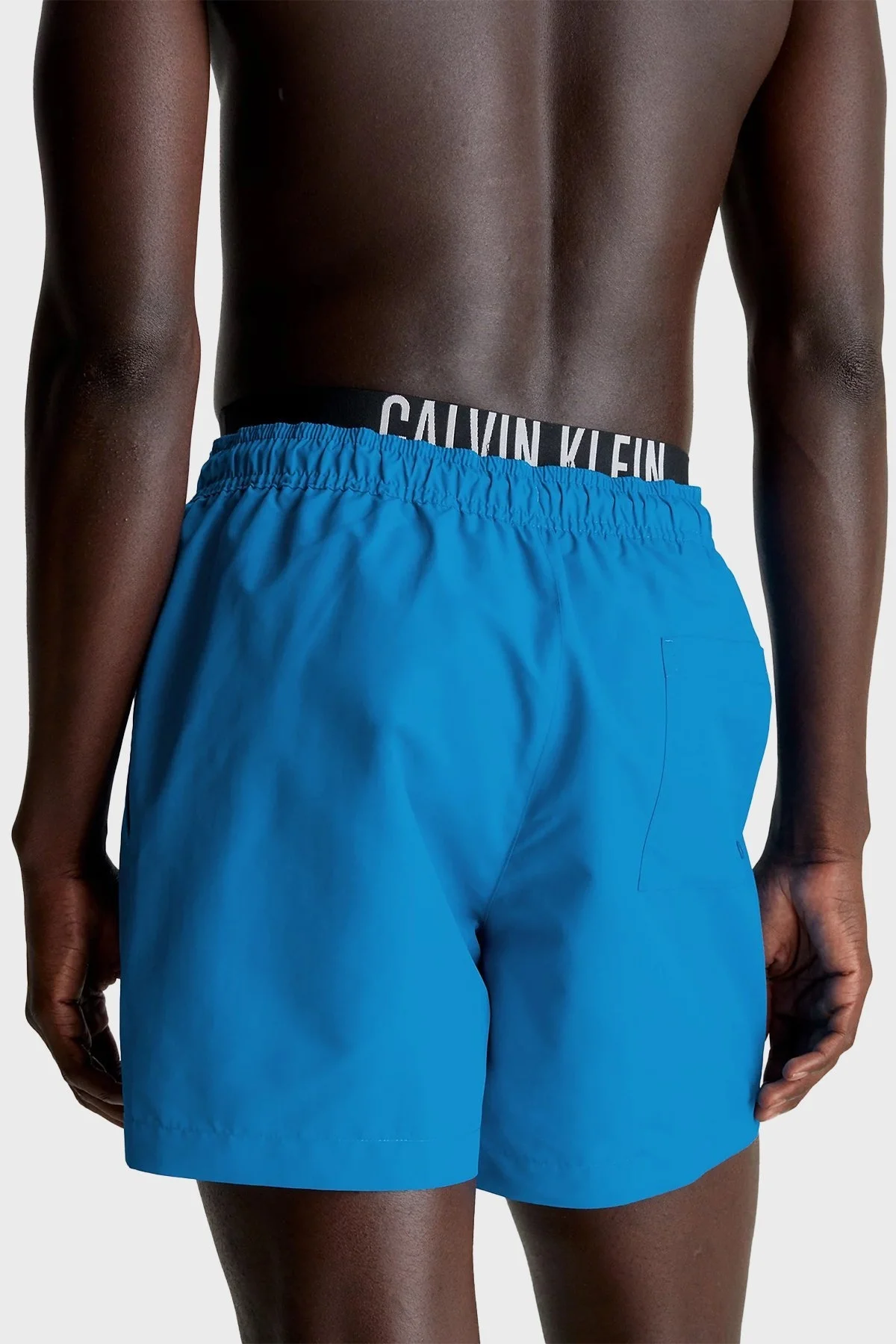 Calvin Klein Çift Bel Detaylı Deniz Şortu Belden Bağlamalı KM0KM00992DYO Erkek Mayo Short KM0KM00992 DYO MAVİ - 2