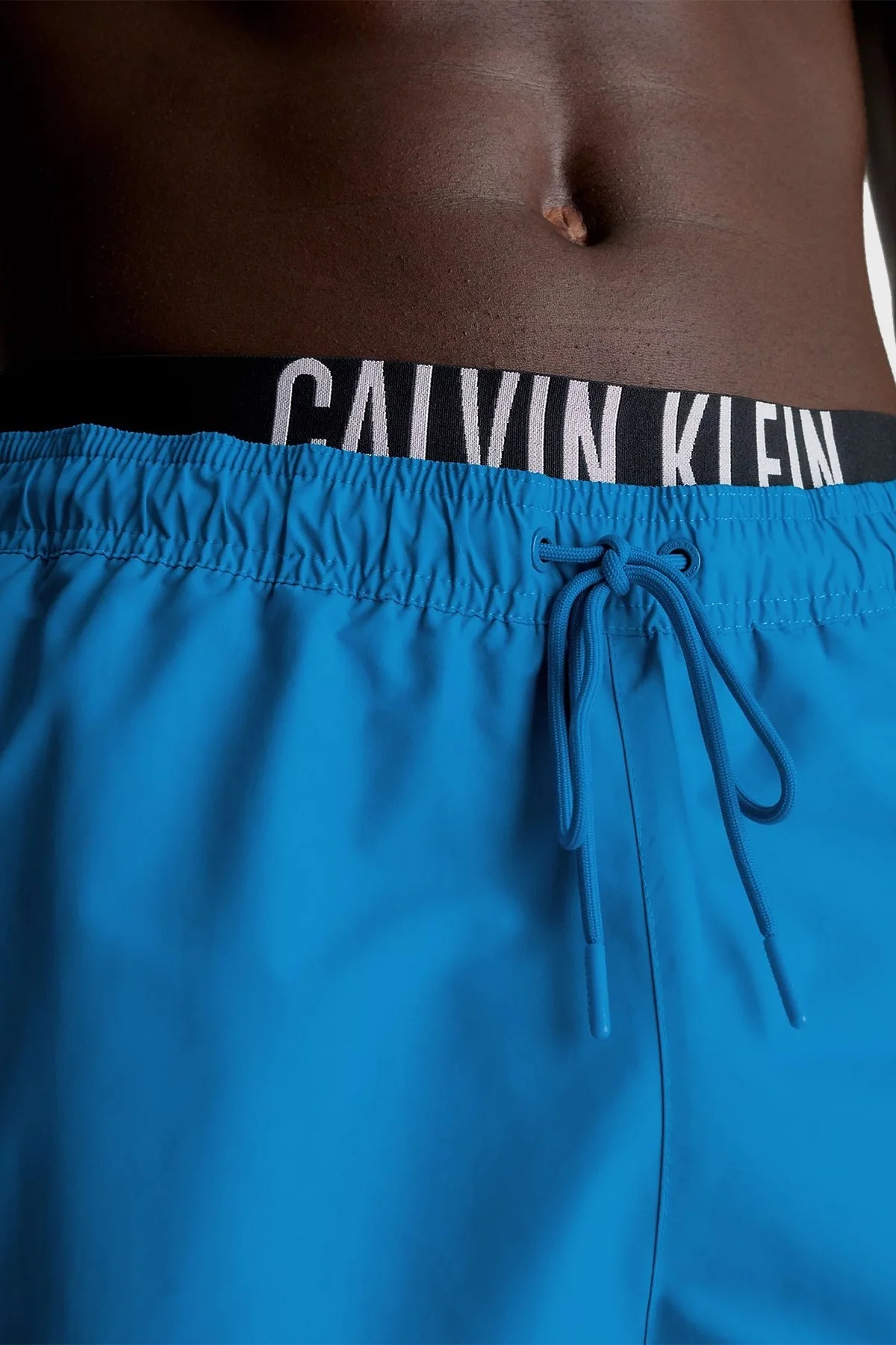 Calvin Klein Çift Bel Detaylı Deniz Şortu Belden Bağlamalı KM0KM00992DYO Erkek Mayo Short KM0KM00992 DYO MAVİ - 3