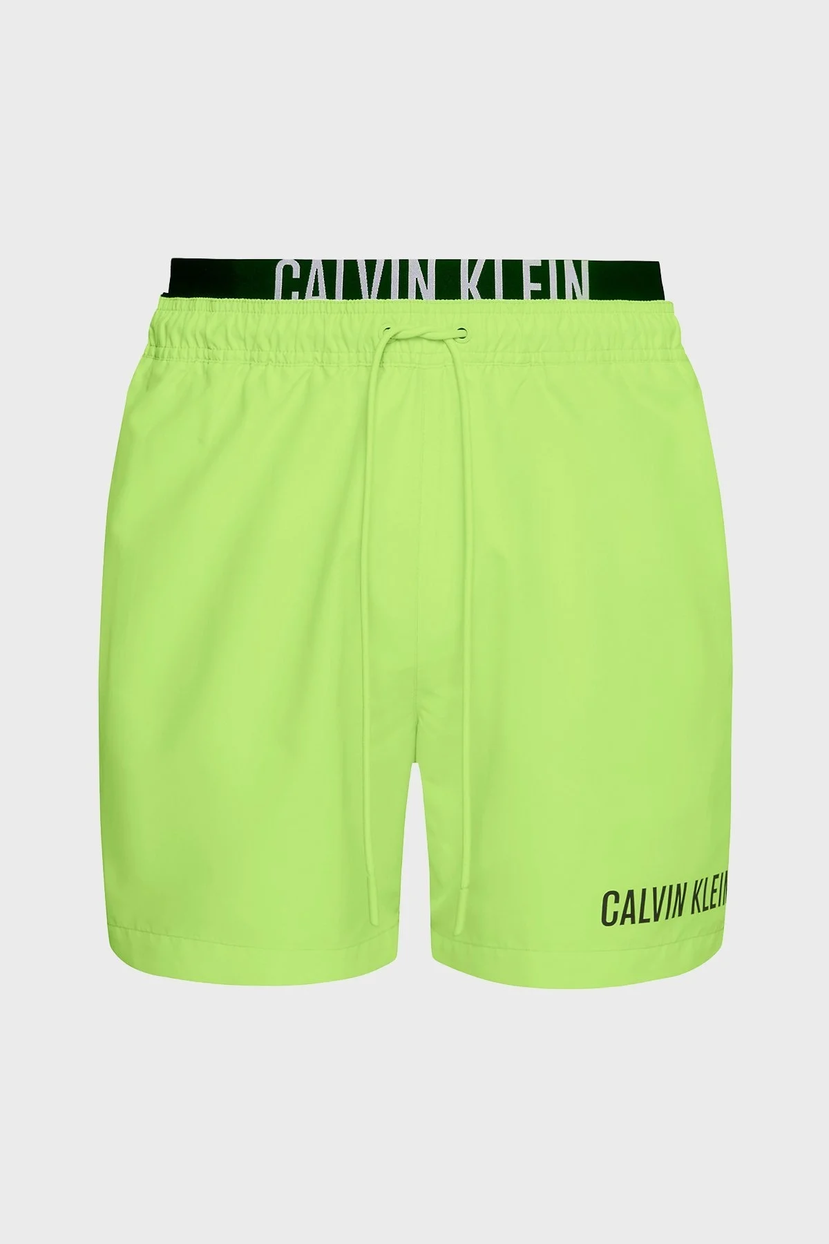 Calvin Klein Çift Bel Detaylı Deniz Şortu Belden Bağlamalı KM0KM00992M0T Erkek Mayo Short KM0KM00992 M0T FISTIK YEŞİL - 5