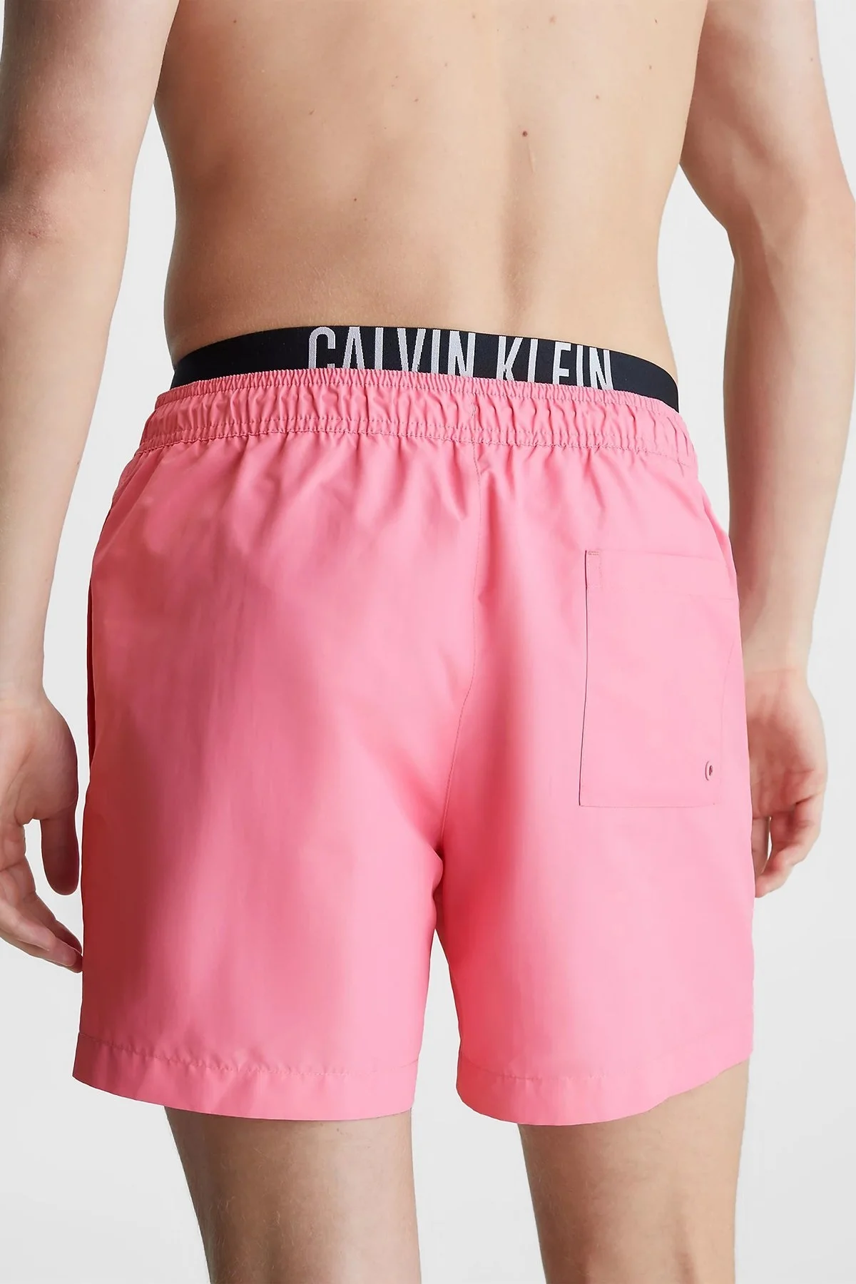 Calvin Klein Çift Bel Detaylı Deniz Şortu Belden Bağlamalı KM0KM00992TFZ Erkek Mayo Short KM0KM00992 TFZ PEMBE - 2