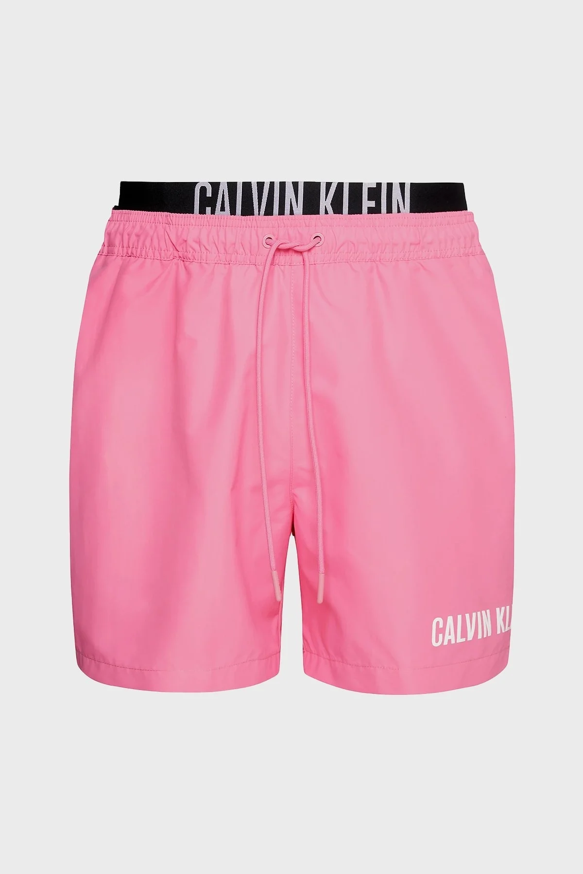 Calvin Klein Çift Bel Detaylı Deniz Şortu Belden Bağlamalı KM0KM00992TFZ Erkek Mayo Short KM0KM00992 TFZ PEMBE - 5
