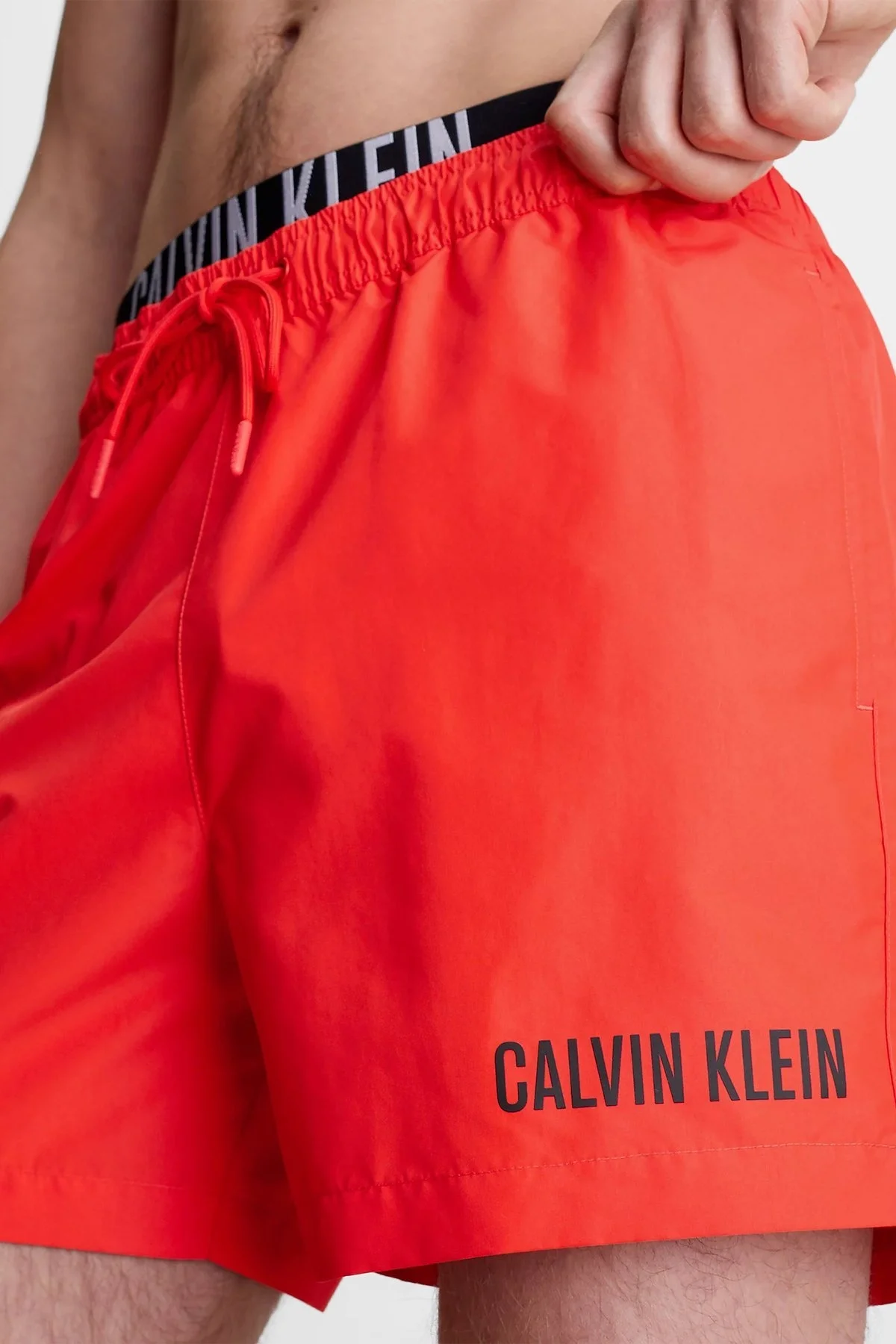 Calvin Klein Çift Bel Detaylı Deniz Şortu Belden Bağlamalı KM0KM00992XM9 Erkek Mayo Short KM0KM00992 XM9 KIRMIZI - 3