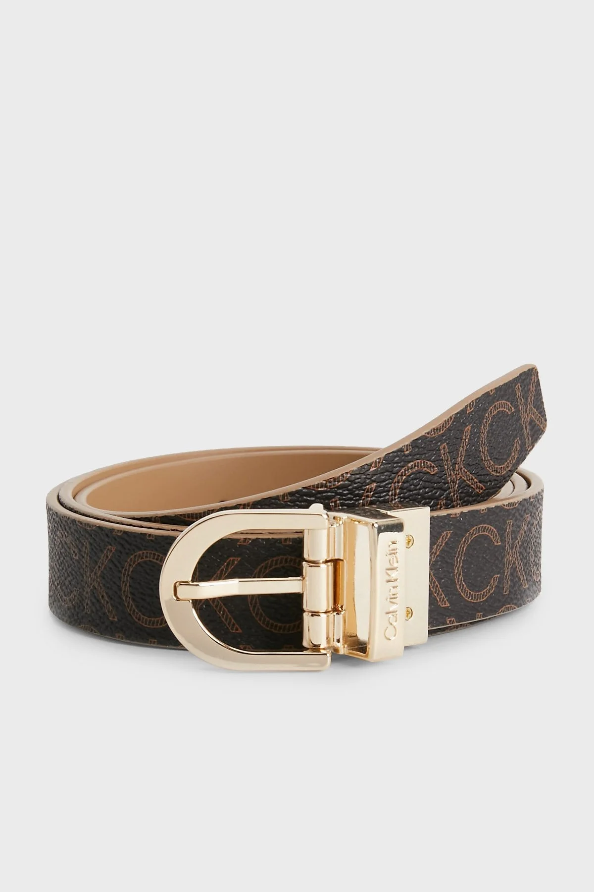 Calvin Klein Çift Taraflı Logolu K60K6099810HG Bayan Kemer K60K609981 0HG KAHVE - 1