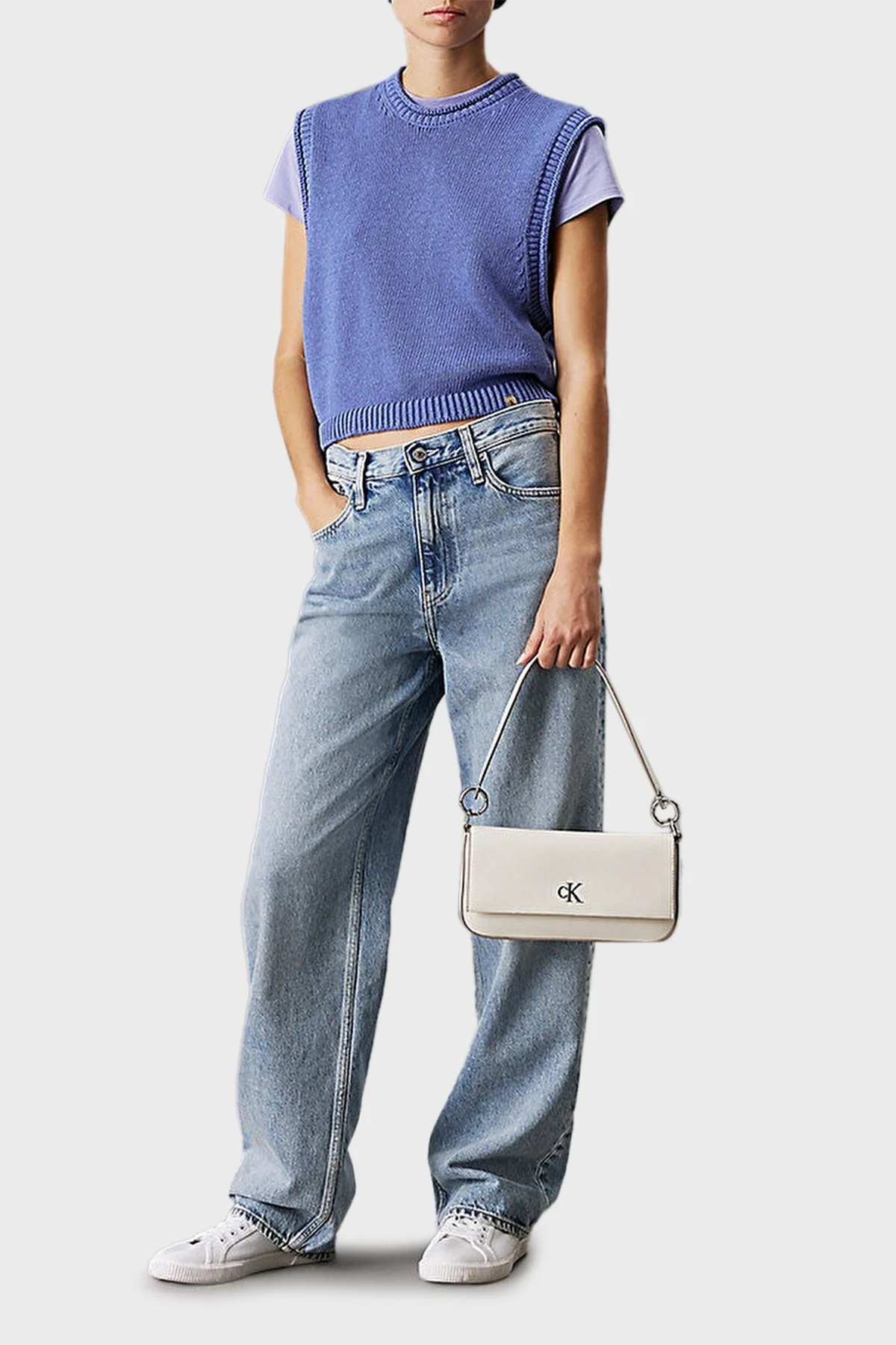 Calvin Klein Çıkarılabilir Askılı LV04K3161GCJH Bayan Çanta LV04K3161G CJH BEYAZ - 8